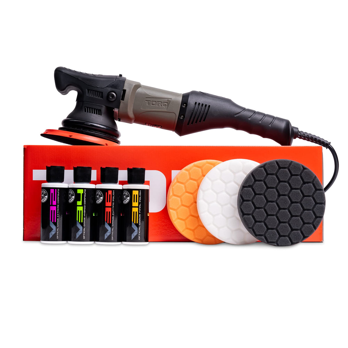 Chemical Guys BUF502X - TORQ22D Random Orbital Polisher, Pads, Polishes & Compounds Kit (Safe for Cars, Trucks, SUVs, & More) - 