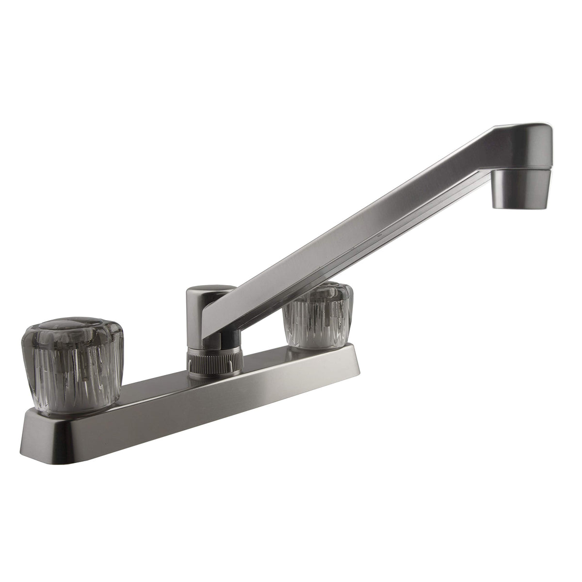 Dura Faucet Df-Pk600S-Sn Rv Kitchen Sink Faucet With Smoked Acrylic Knobs (Brushed Satin Nickel)