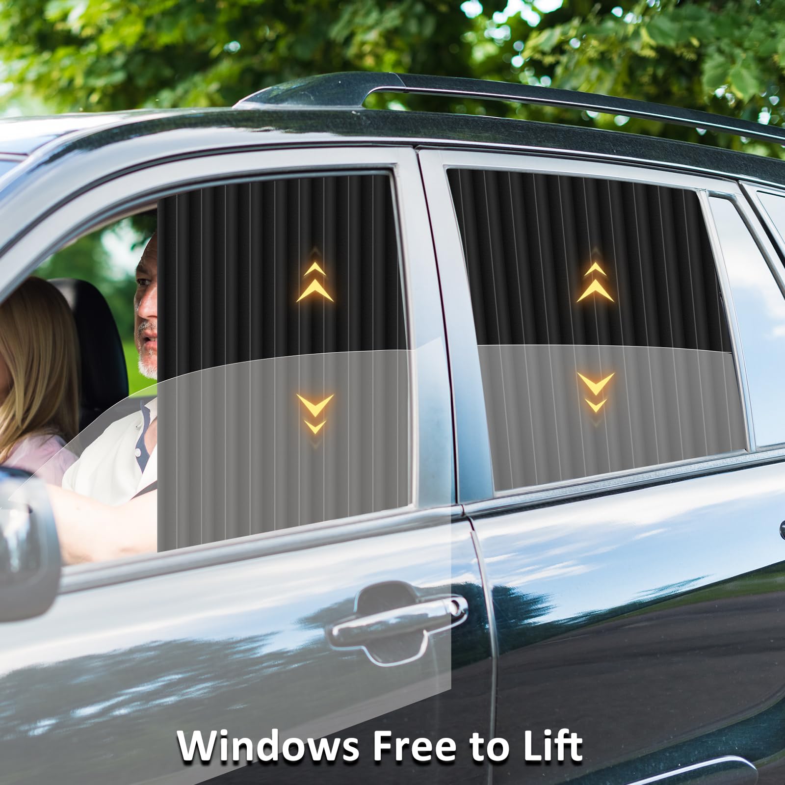 Zatooto 4 Pcs Side Window Sun Shade Black Privacy Sunshade - Magnetic Curtain Blinds Covers - Keeps Cooler Screen For Sleeping C