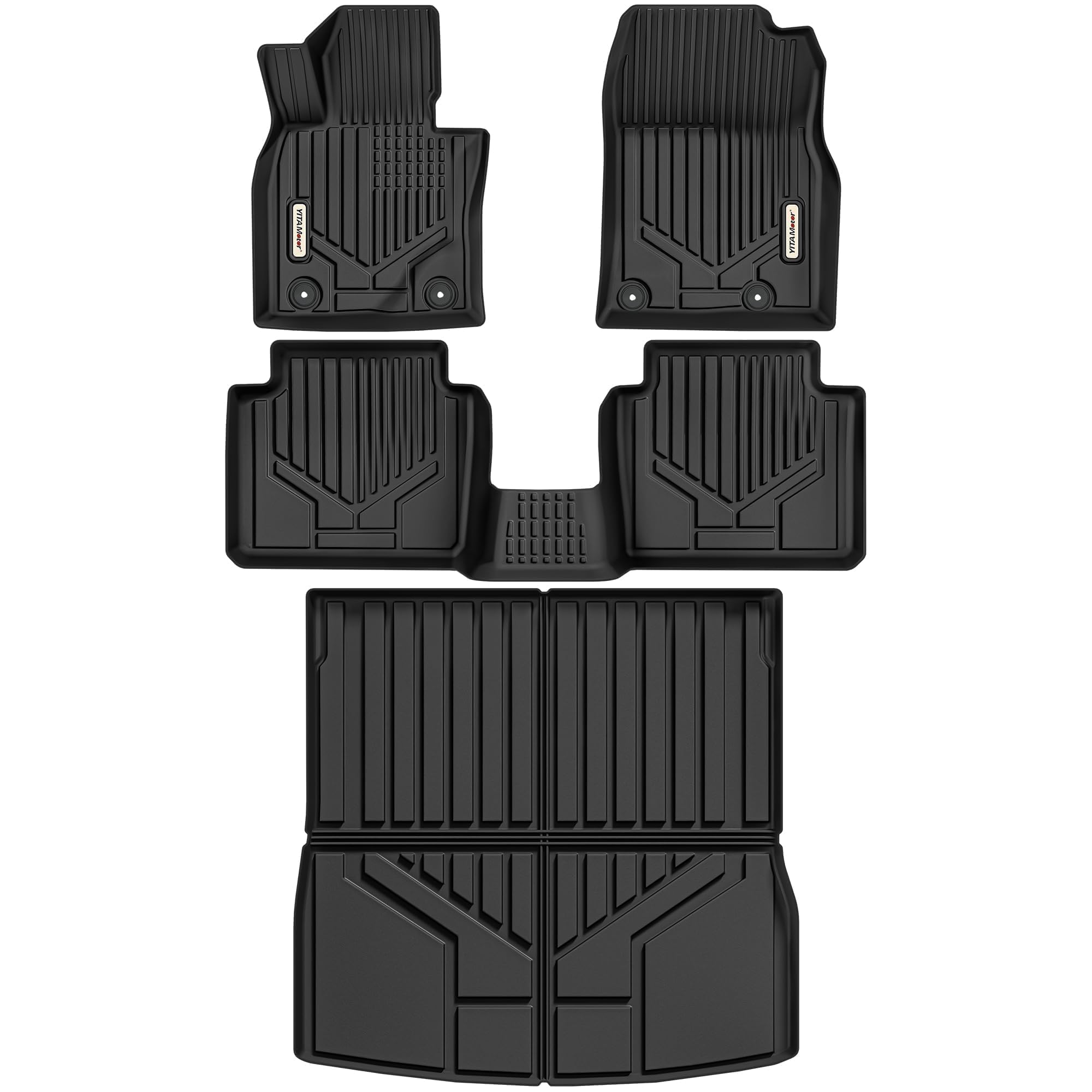 Yitamotor Floor Mats Fit For Mazda Cx-50 2023-2025(Not For Hybrid, All-Weather Tpe 1St, 2Nd Row, And Trunk Mats - Black