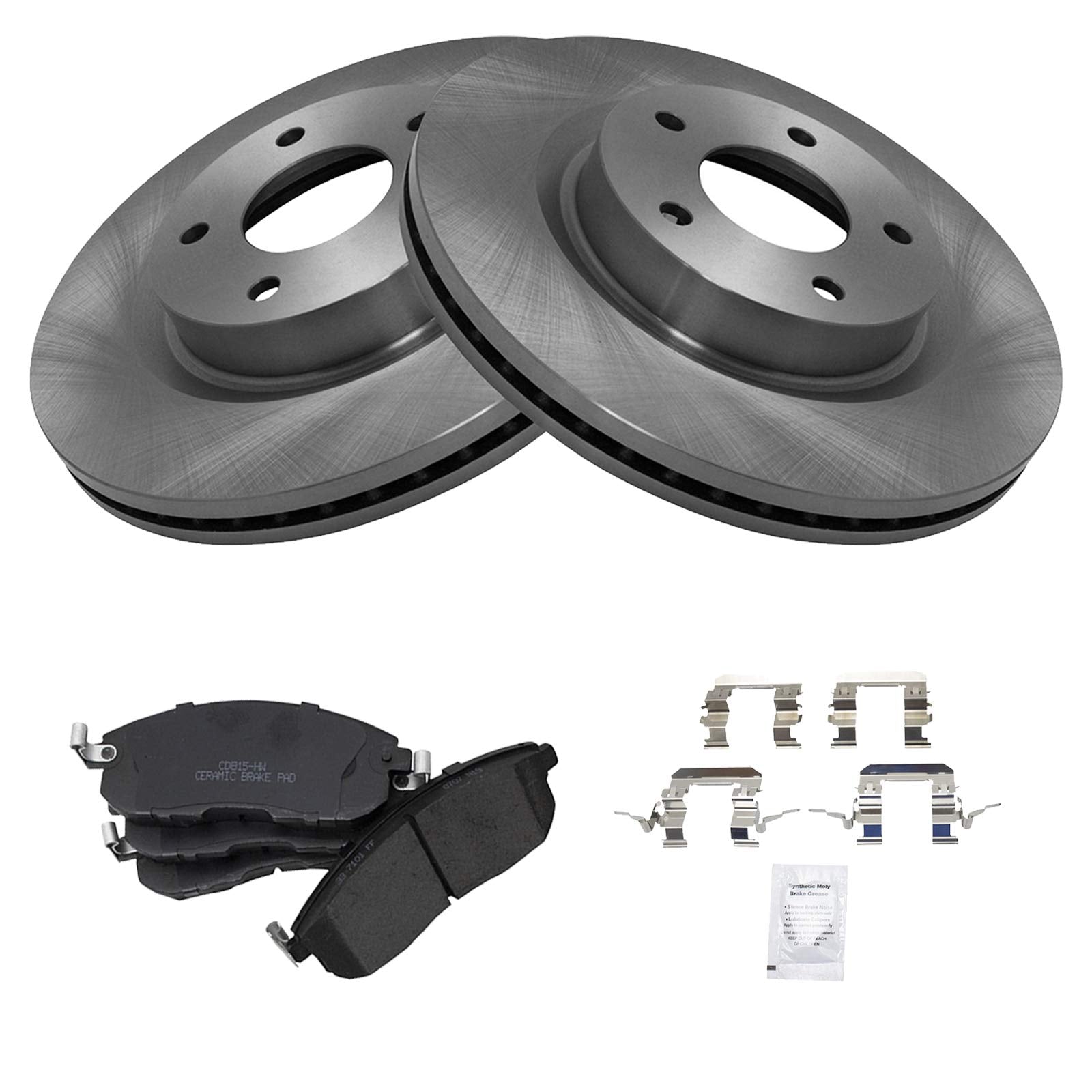 Trq Front Brake Pad & Rotor Kit Brake Pads Brake Rotor Ceramic Compatible With 2007-2013 Nissan Altima