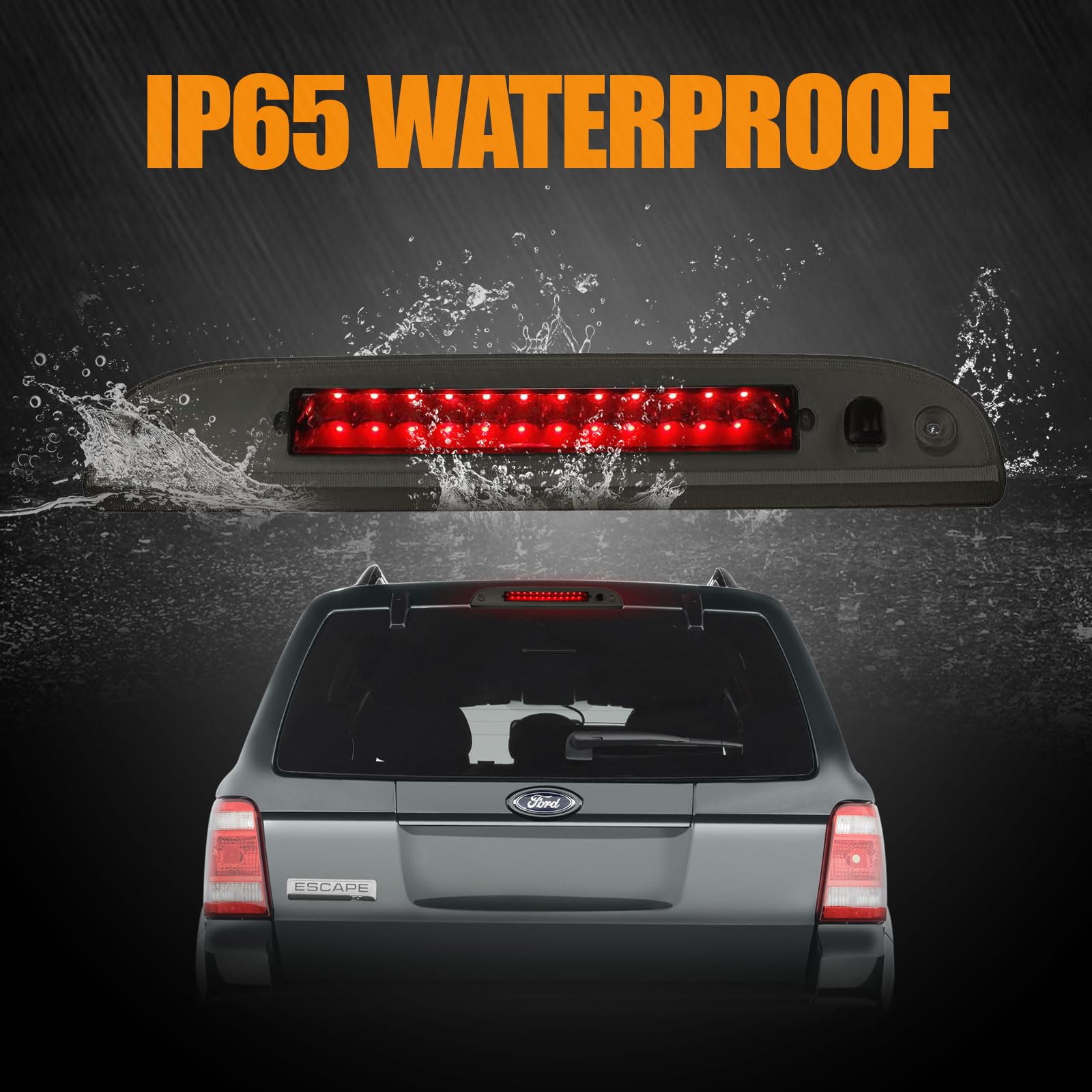 Cxdar Third 3Rd Brake Light Led For 2002-2010 Ford Explorer, High Mount Rear Brake Lights Assembly For 2008-2012 Ford Escape, Wa