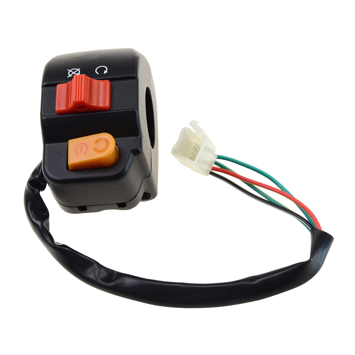 Goofit Universal 7/8'' Right Handlebar Mount Headlight Switch Button With Ignition Switch Replacement For Motorcycles Electric B