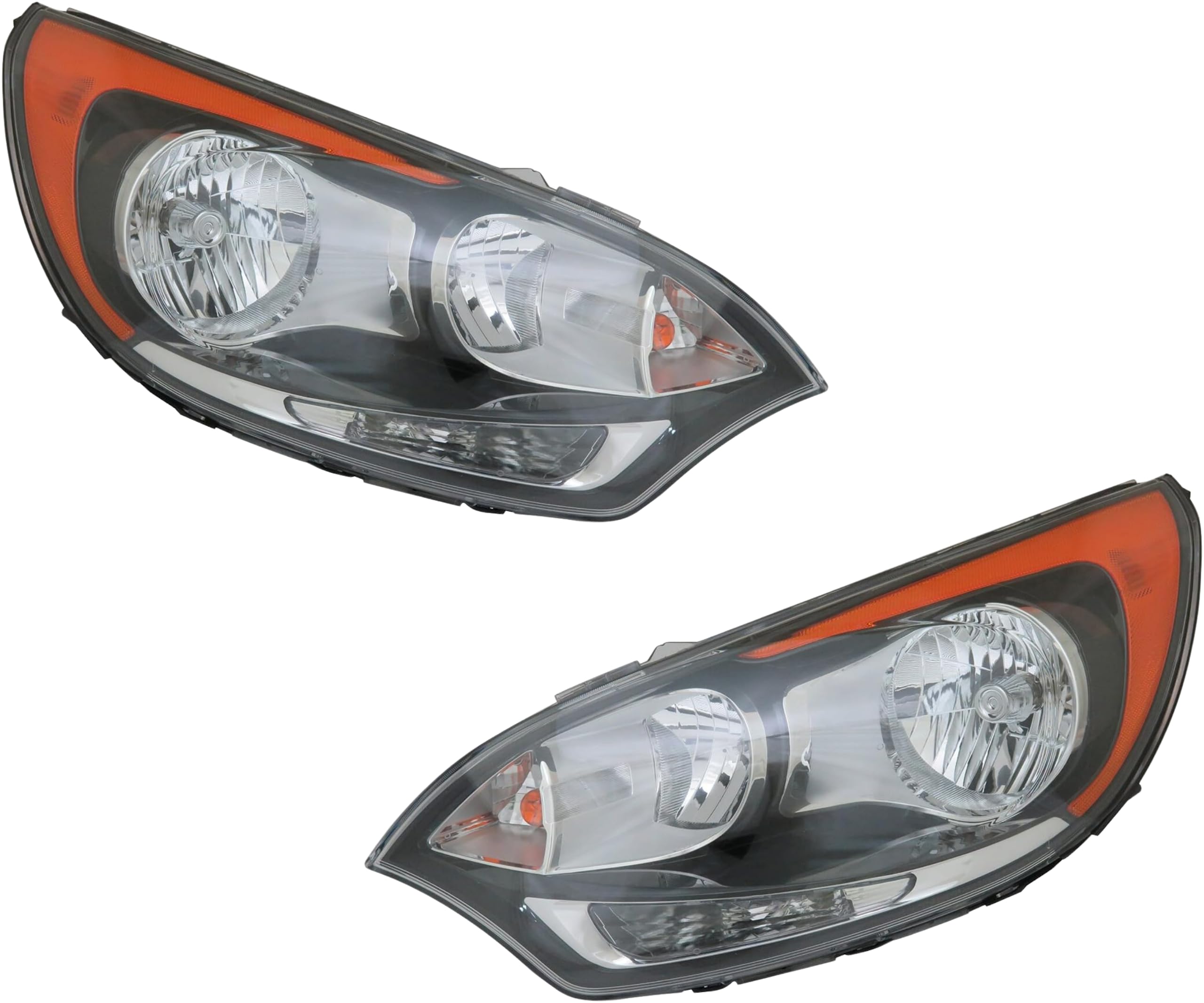 Alligator Auto Lights Headlamps Compatible With Kia Rio 2012-2016 2017 Halogen Headlight Assembly W/Bulbs Left Side/Right Side Ki2502154, Ki2503154 / 92102-1W340, 92101-1W340 Dot/Sae Compliant