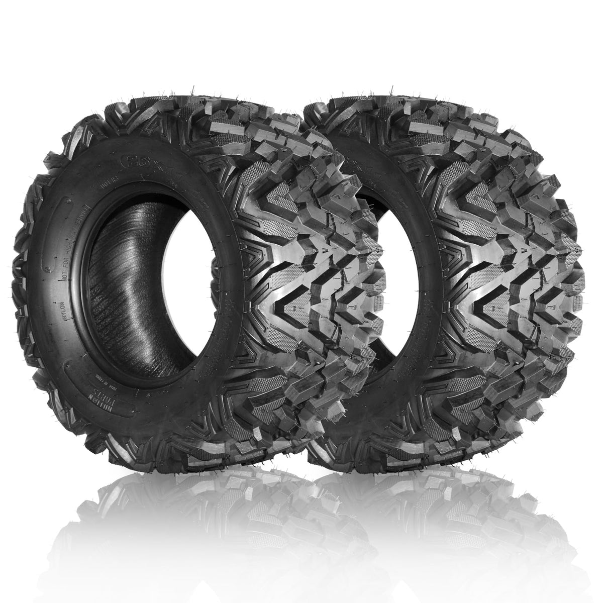 Motorhot 2PCS ATV/UTV Tires 26x11-12 6 PLY Rear Off-Road Tires All Terrain 26x11x12 26-11/12 Tubeless Tires