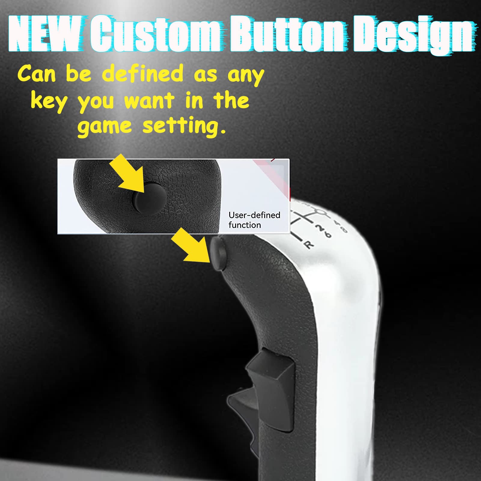 Obokidly Usb Gearshift Knob Support G29 G920 G27 For Simracing Game Sim Rig Ets2&Ats Games Euro Truck Simulator Shifter (Blck-Gear Shift Shifter Knob)