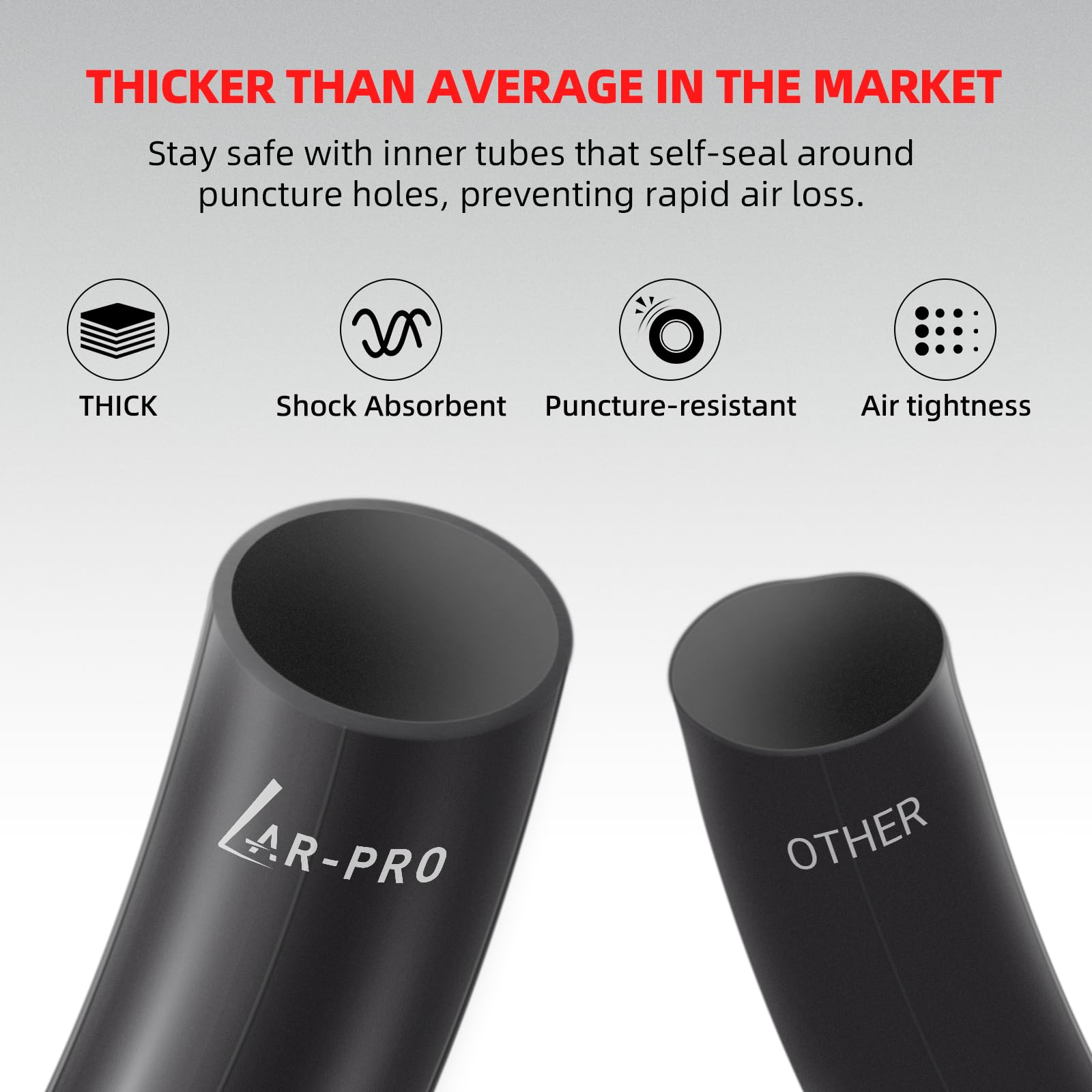 (2 Pack) Ar-Pro 2.25/2.50-16    Off-Road Motorcycle Inner Tubes With Tr4 Valve Stem - 70/90-16 Motorcycle Tire Replacement Inner