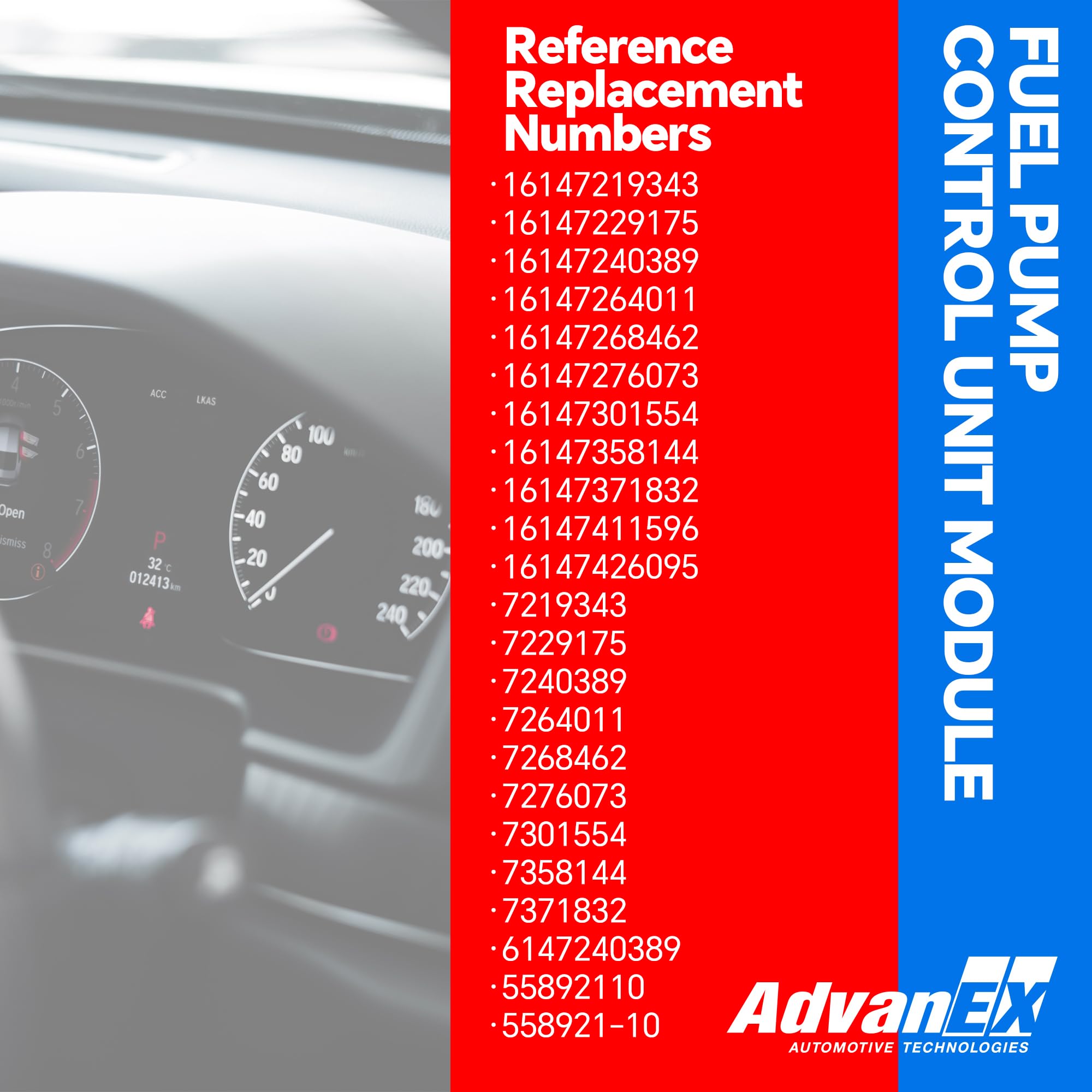 AdvanEX 16147276073 Fuel Pump Control Unit Module Compatible with BMW X3/X4/X5/X6, 228i, 320i/328i/335i, 428i/435i, 528i/530i/55