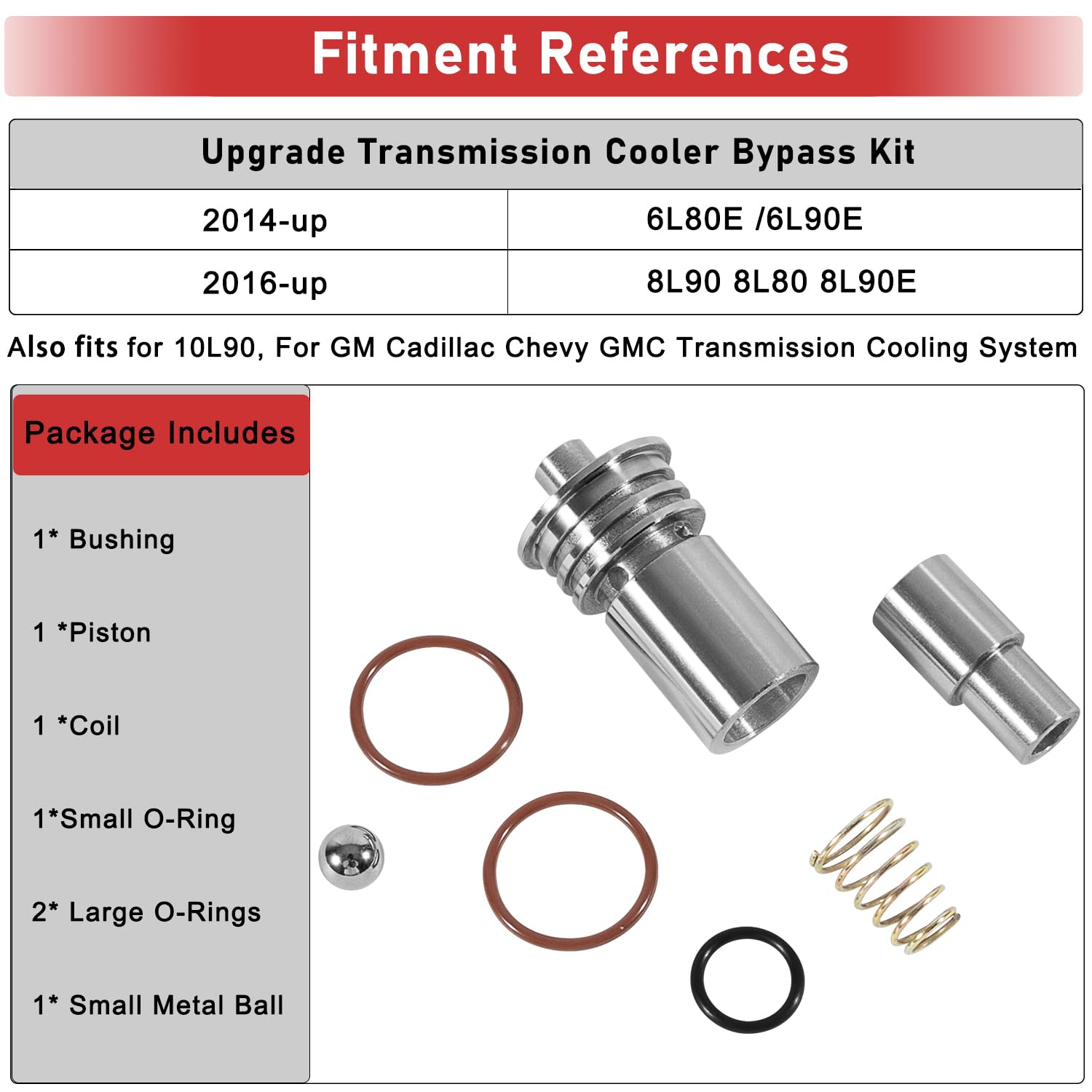 Transmission Cooling System Upgrade Kit For 2014-Up Gm 6L80 6L90 Cadillac Chevy Gmc & 2016-Up 8L90 8L80 8L90E 10L90, Replace#Stl