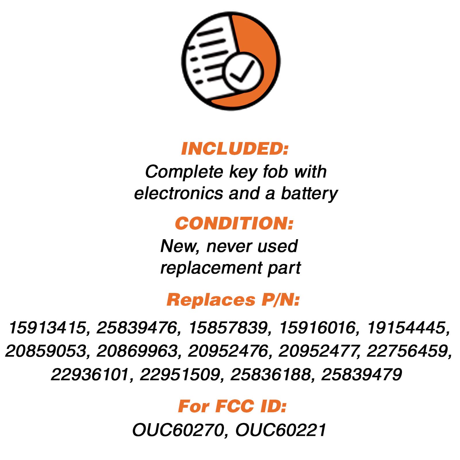 Discount Keyless Replacement Key Fob Car Remote And Uncut Transponder Key Compatible With 15913415, 25839476, Id 46