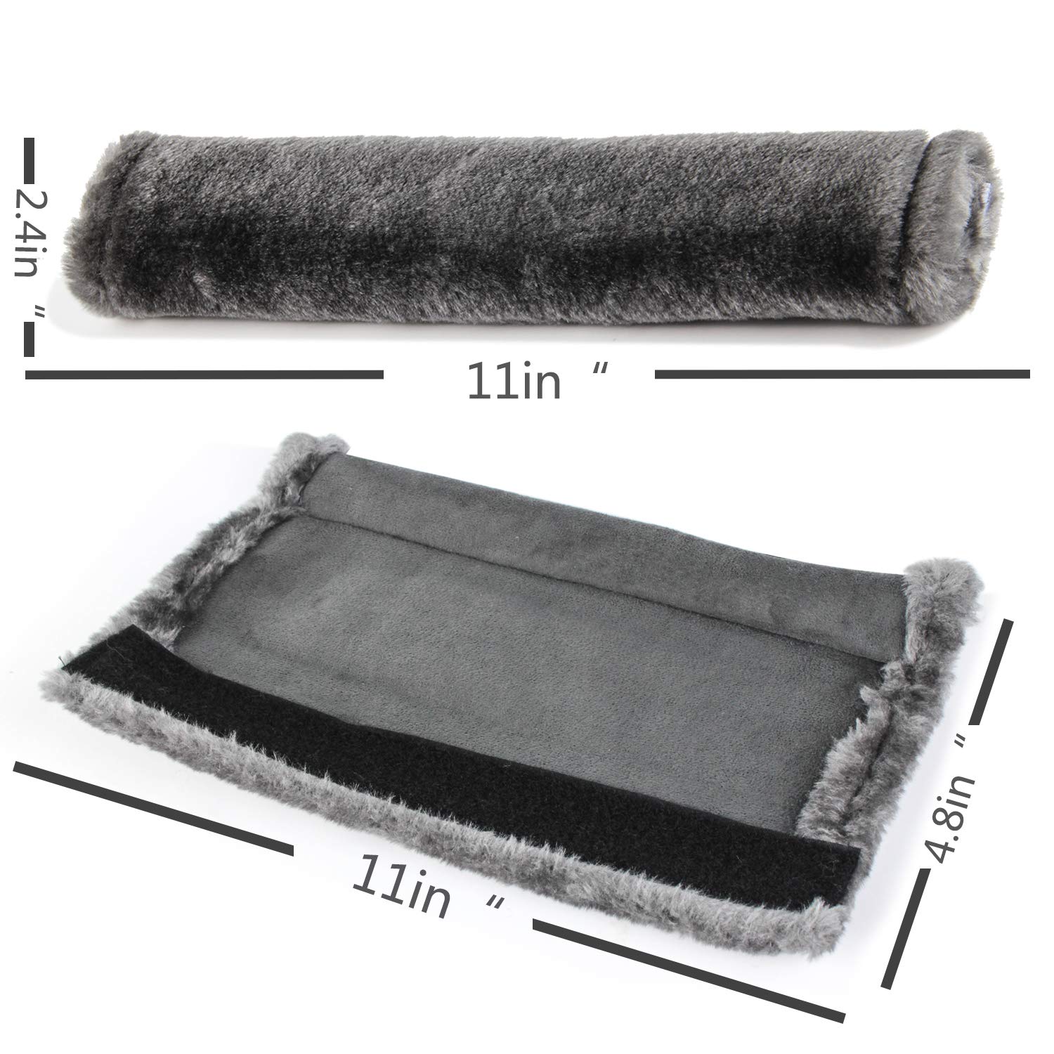 Moonet 2 Packs Car Seatbelt Covers Shoulder Pad For More Comfortable Driving, Universal Seat Belt Cover For Handbag Camera Backpack Straps, Soft Faux Sheepskin Wool Seat Belt Cushion (Dark Gray)