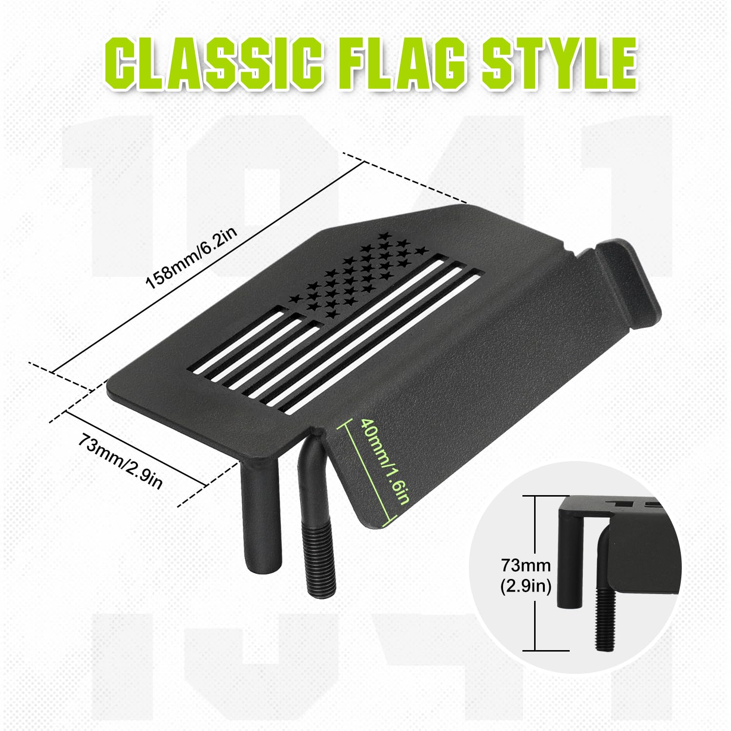 Bordan Front Foot Pegs For Jeep Wrangler Jk Jku Jl Jlu Jt Gladiator 2007-2023, 1941 Style, Comfortable 120 Degree Angle Design