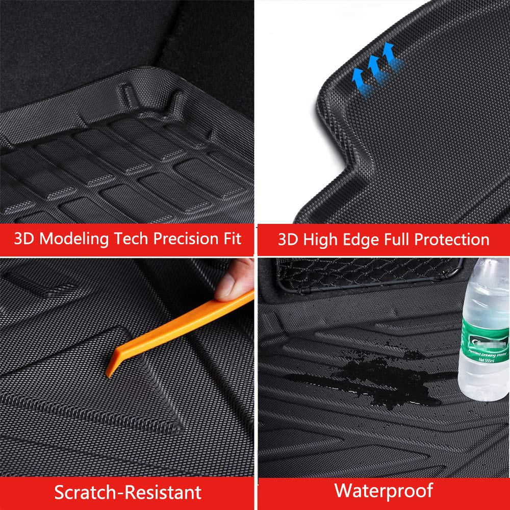 Accord Cargo Liner - All-Weather Rear Trunk Tray Cargo Mats Protector Custom Fit, 3D Tech Waterproof Flexible Tpo Accessories, C