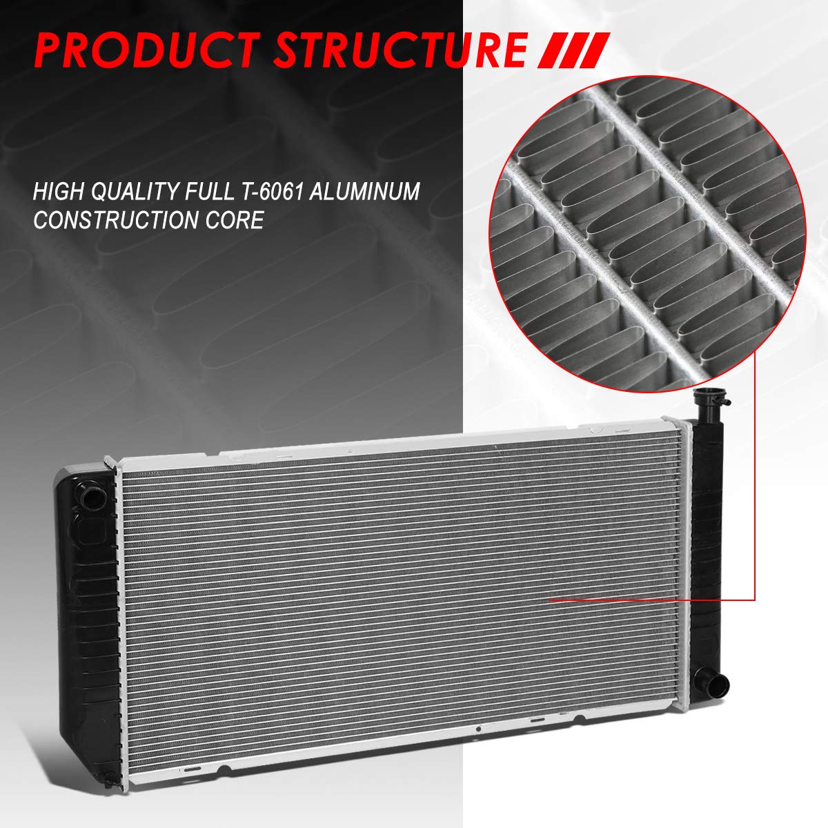 Auto Dynasty Radiator Compatible With 95-00 Chevy Gmc C/K Series Pickup Tahoe C35 5.0L 5.7L V8 Mt, 34Core Dpi 2316 Factory Style