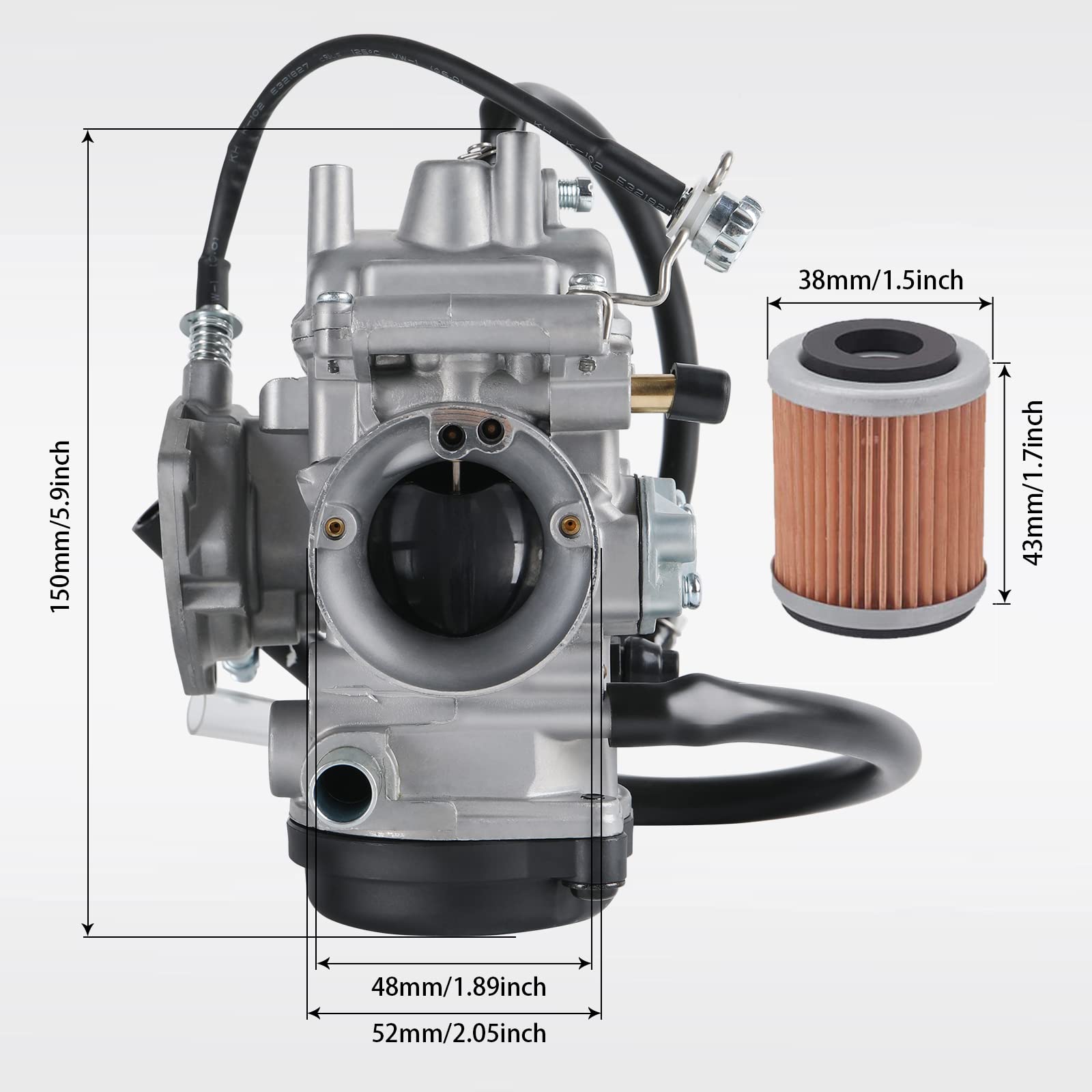 TANG Carburetor for Yamaha Big Bear 400, Kodiak 400, Wolverine 450, Grizzly 350/450 ATV with Cleaner Brush & Filters