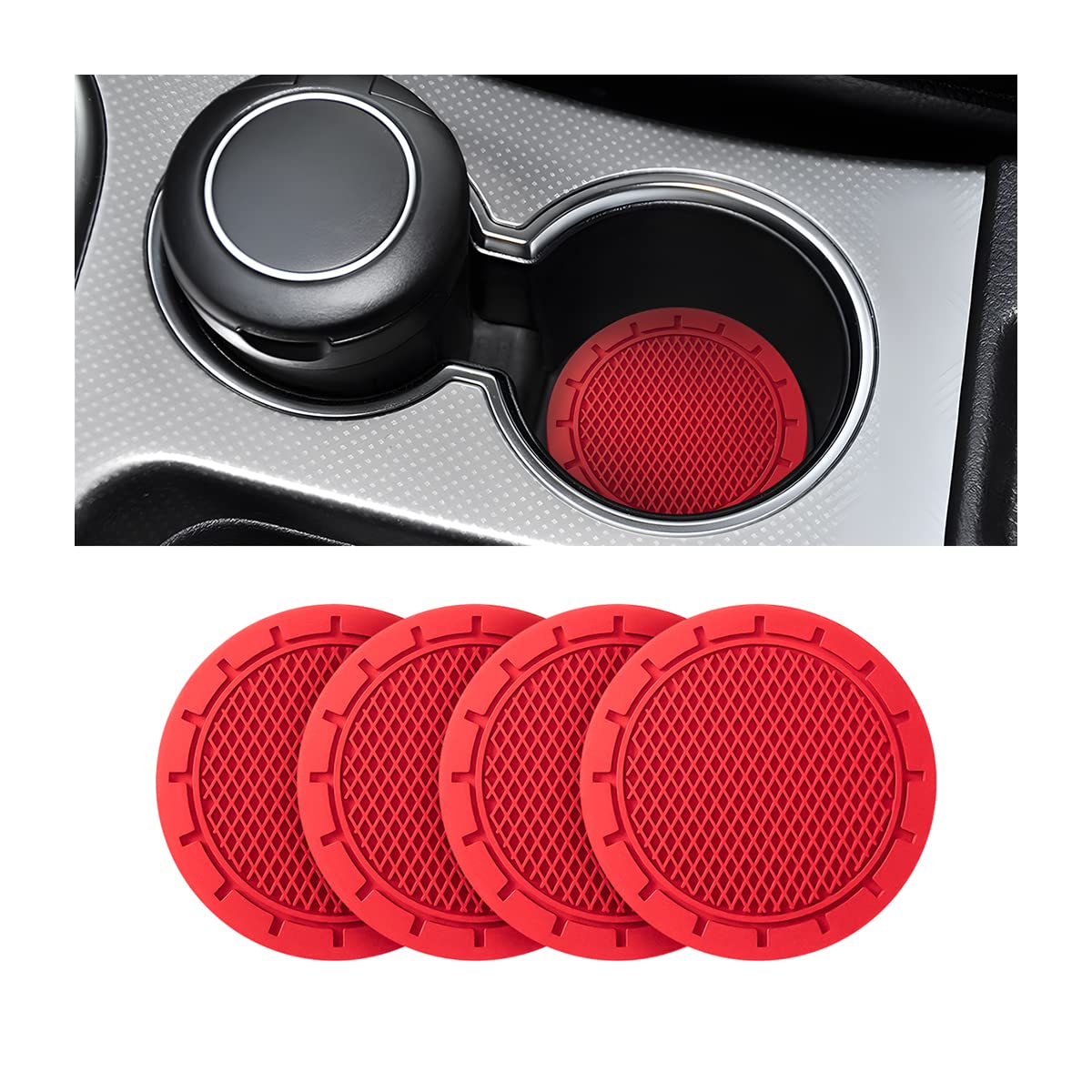 4 Pack Cup Holder Coaster, 2.75 Inch Diameter Non-Slip Universal Insert Coaster, Durable, Suitable For Most Car Interior, Car Ac