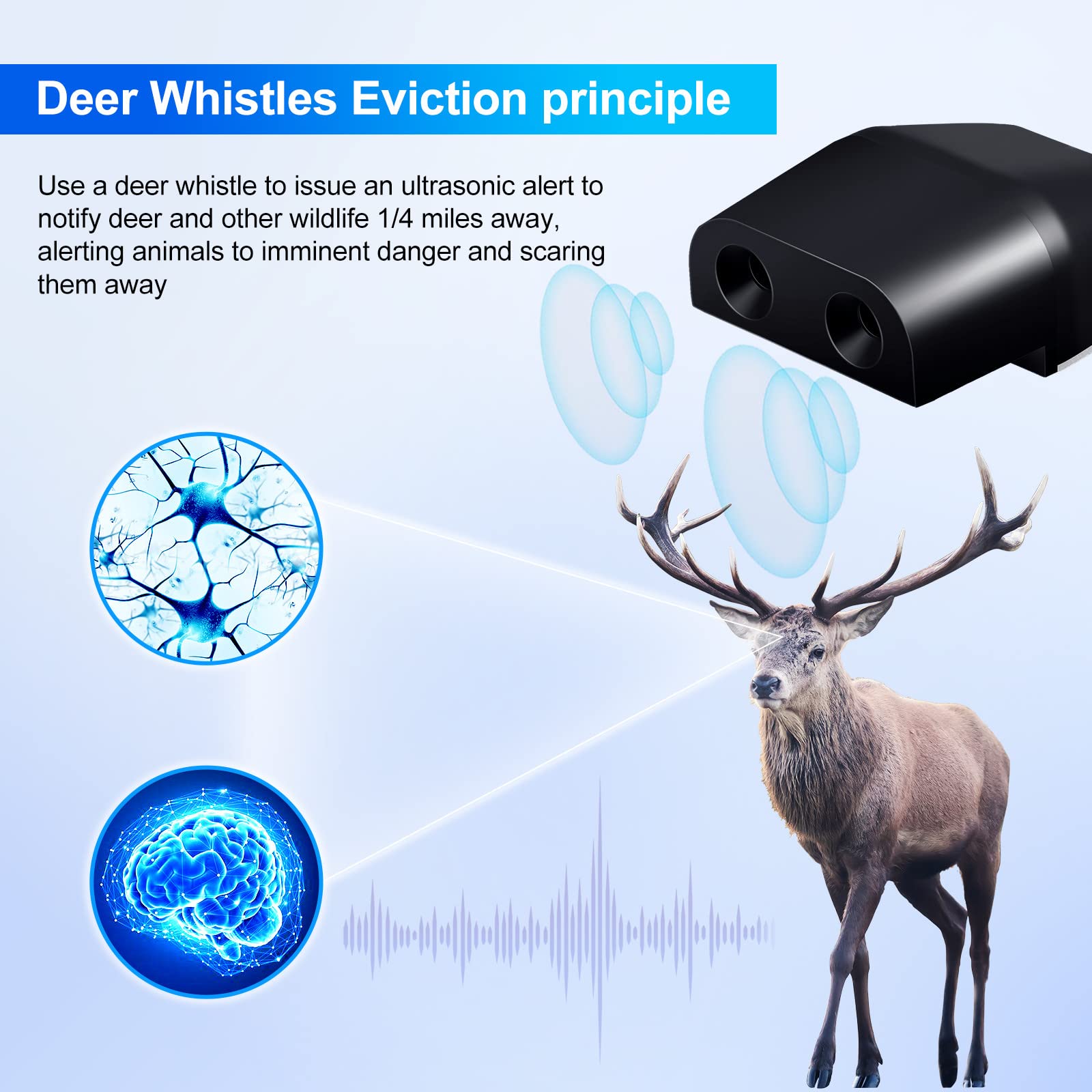 Frienda 10 Pieces Deer Whistle Save A Deer Whistles Avoids Collisions, Deer Whistles For Car Deer Warning Devices Animal Alert For Cars And Motorcycles (Black, Classic Style)