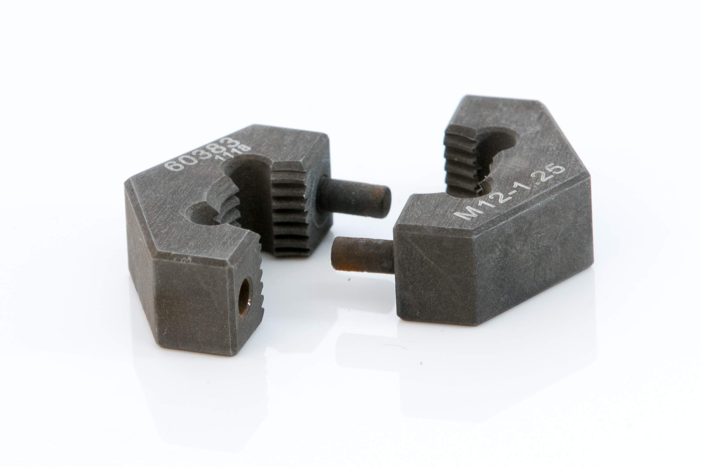 Steelman Professional M12-1.25 Metric Split Die Thread Chaser, Indexing Pins, Steel, Repairs Threads On Wheel Studs And Bolts