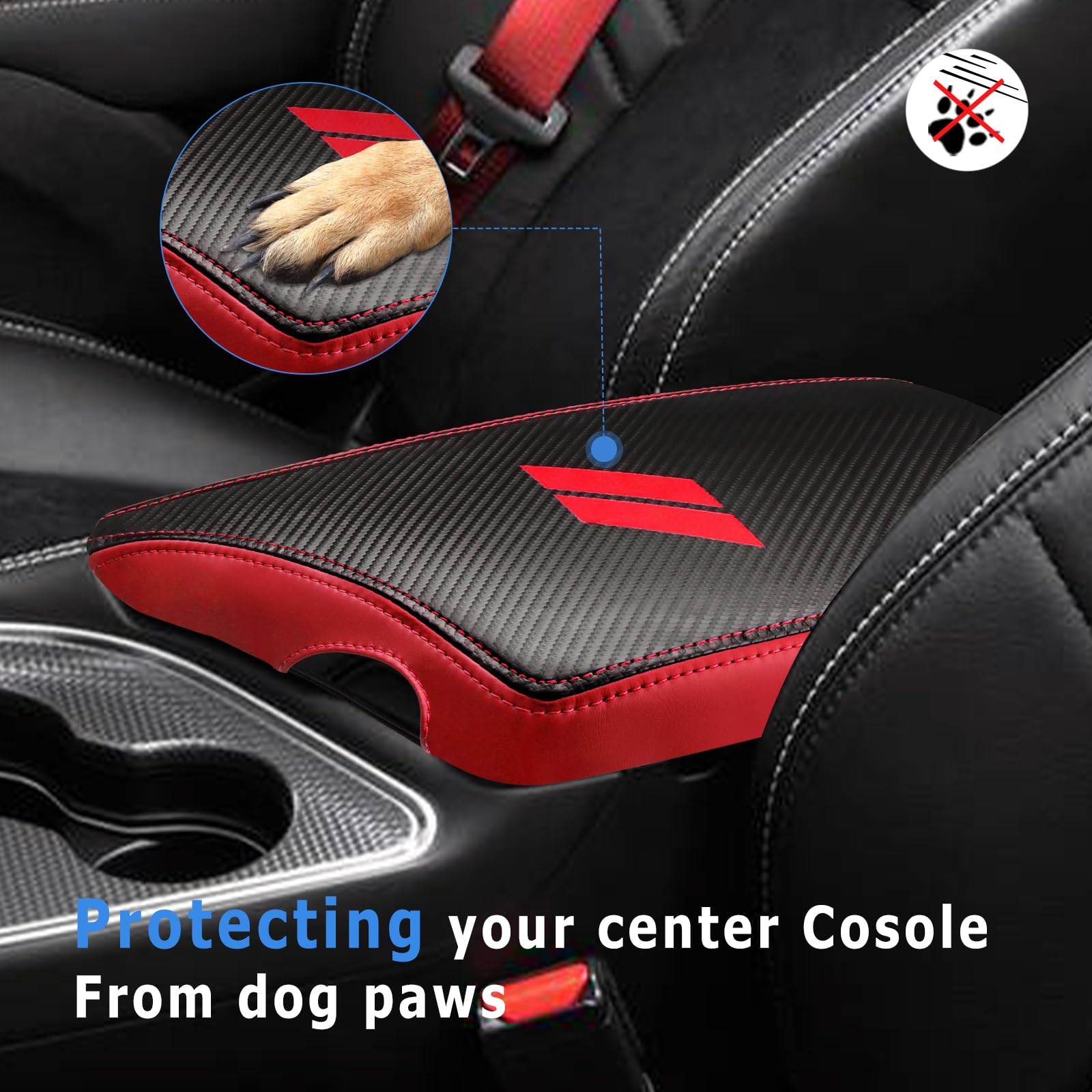 Intget Car Center Console Cover For 2023 2022 Dodge Challenger Accessories 2021 2020 2019 2018 2017 2016 2015 Armrest Cover Inte