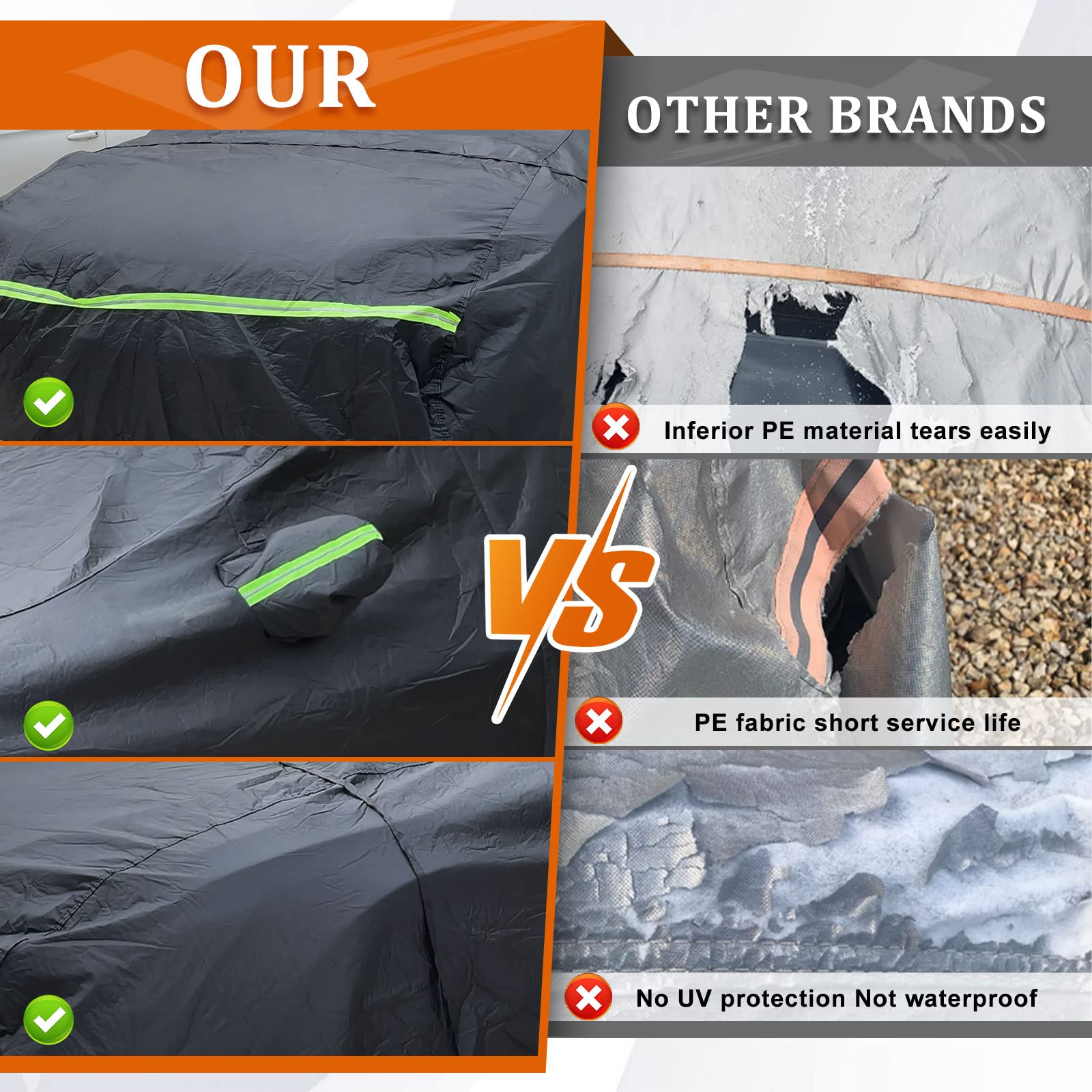 Waterproof Car Covers Replace For 2018-2024 Toyota C-Hr, 6 Layers All Weather Custom-Fit Car Cover With Zipper Door & Windproof