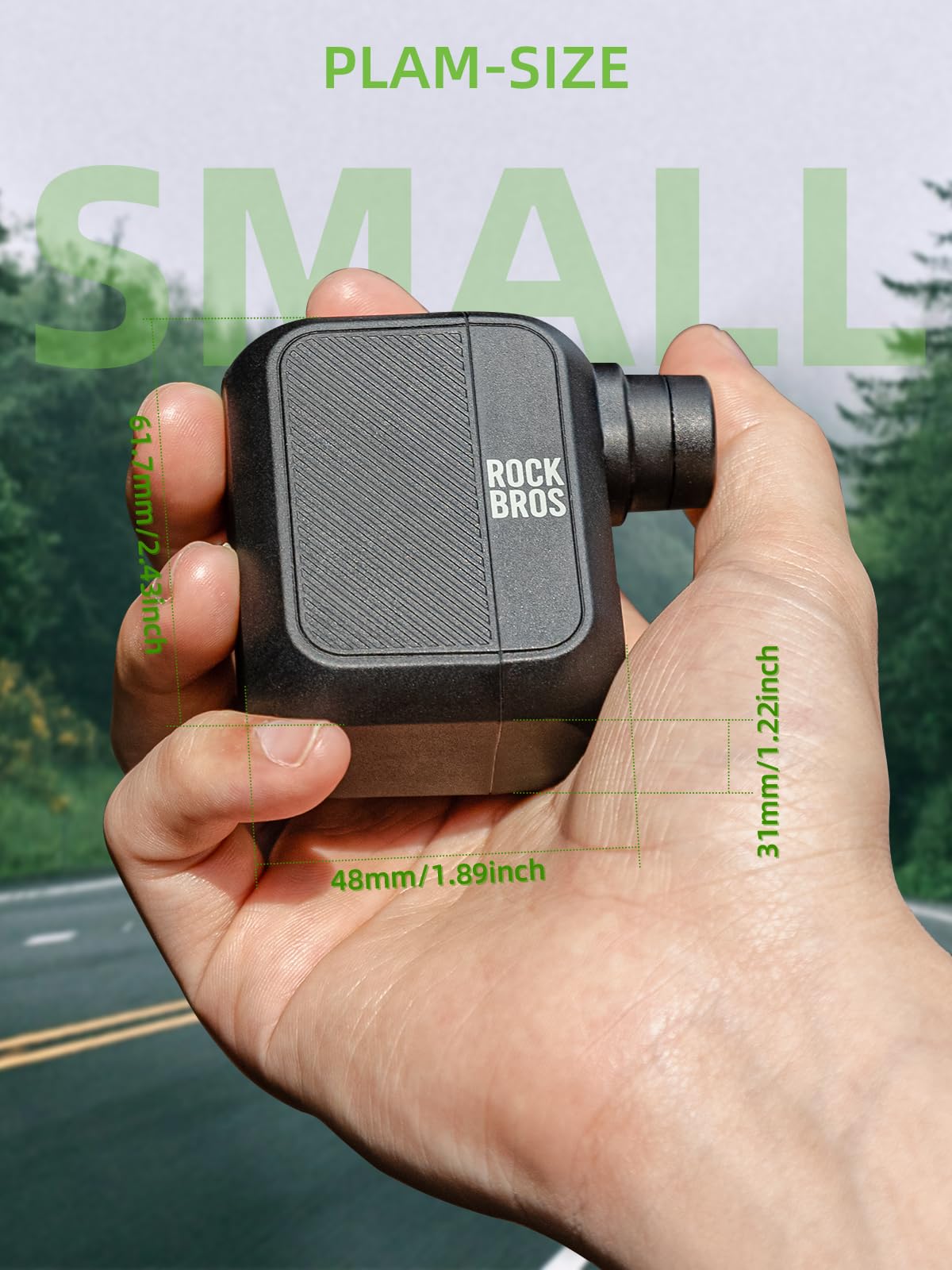 ROCKBROS Mini Bike Pump Portable Bike Tire Pump 100PSI Electric Bike Pump Mini Air Pump Tire Inflator Rechargeable with Presta S