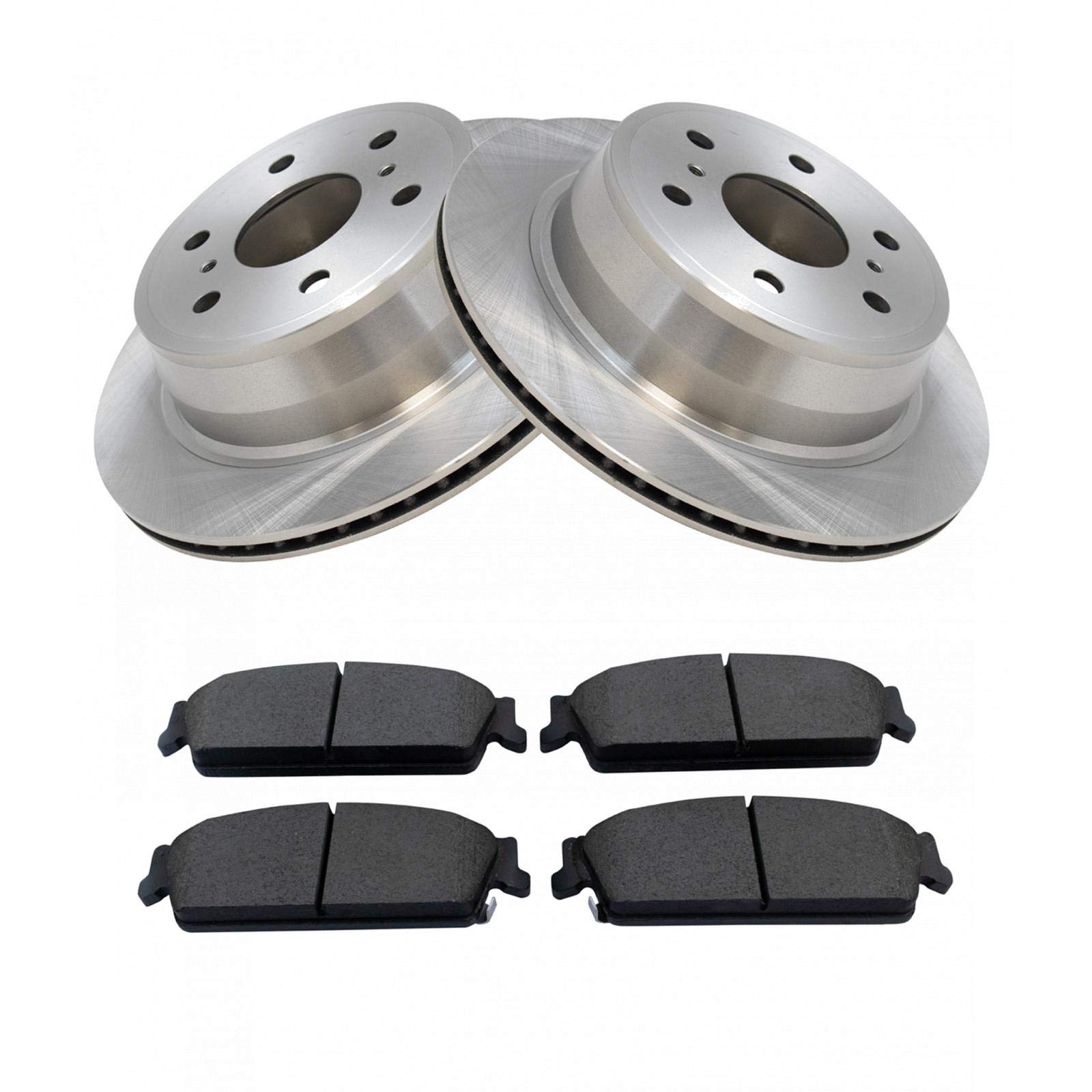 TRQ Rear Disc Brake Pad & Rotor Kit Set for Cadillac Chevy GMC