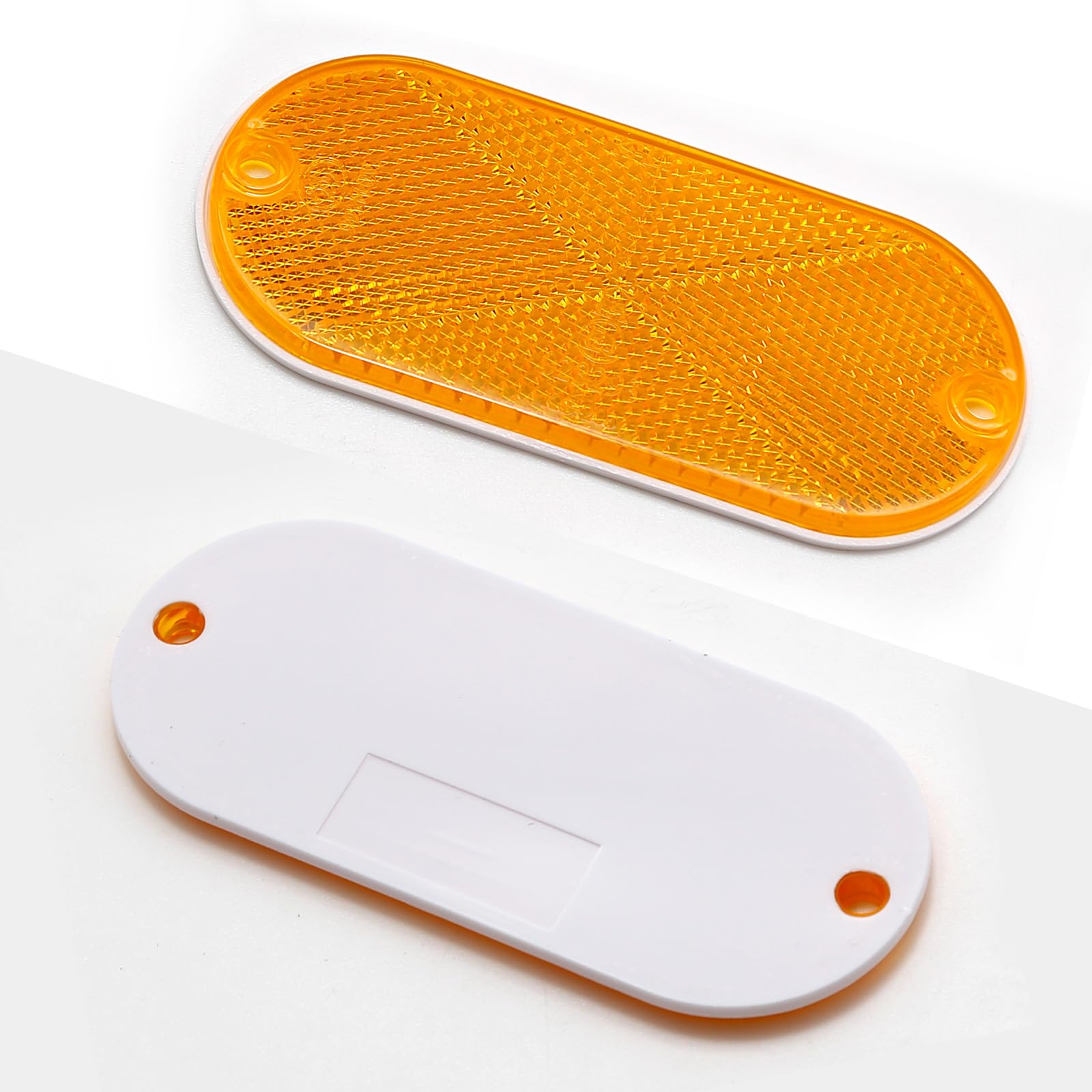 Zudksuy 10 Pack Front Reflector Oval Reflectors Driveway Reflectors For Driveway Fence Gateposts Cars Boats Mailboxes Trailer Se