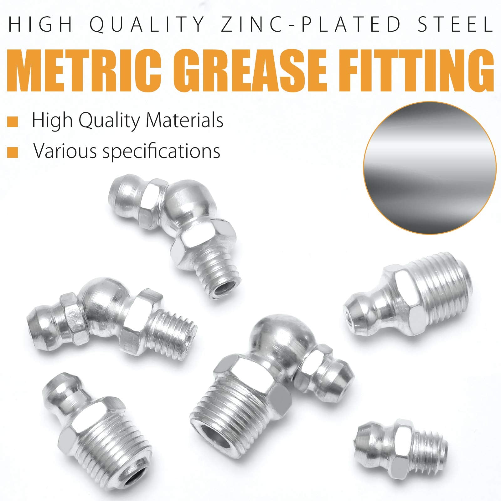 Vigrue 490 Pcs Grease Fitting Assortment Kit With 245 Pcs Sae & Metric Grease Fittings And 245 Pcs Caps,Standard Grease Zerks, Straight And Angled Perfect For Replacing Missing Or Broken Zerk Fitting