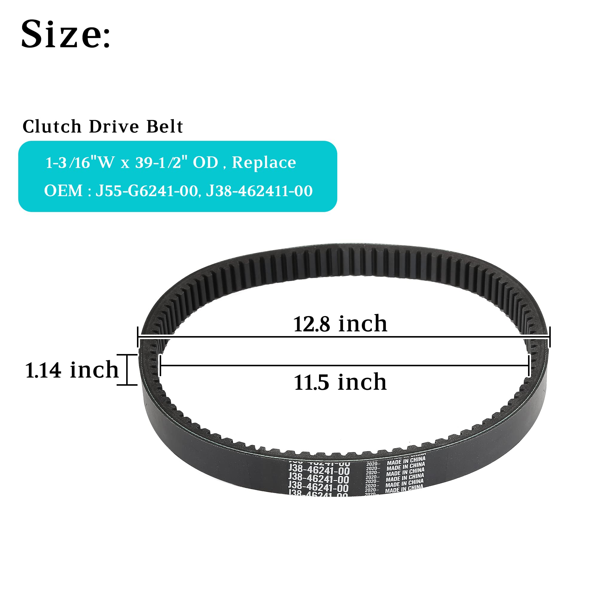 10L0L Clutch Drive Belt For Yamaha G2 G5 G8 G9 G11 G14 G16 G19 G20 G21 G22 G29/Drive 4 Cycle Gas Golf Cart, Oem J38-46241-00, J55-G6241-00-00