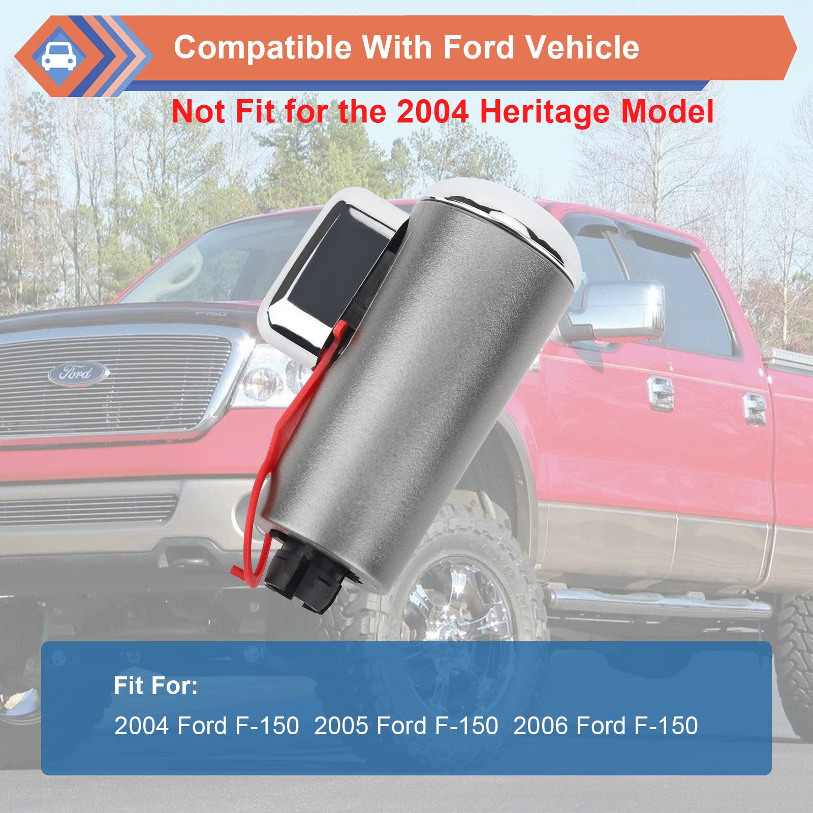 Zonfant Automatic Transmission Gear Shift Lever Knob Handle Assembly Compatible With Ford Vehicle 2004-2006 F-150, Replaces#4L3Z-7213-Ba 4L3Z7213Ba(Chrome)