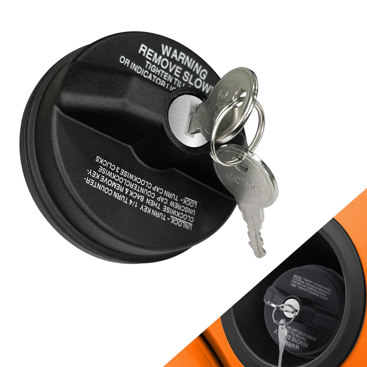 SamWinGear Gas Cap Lock, Locking Gas Cap with Key for Toyota 4Runner Tacoma Honda CRV Tundra Acura Infiniti Nissan Buick Cadilla
