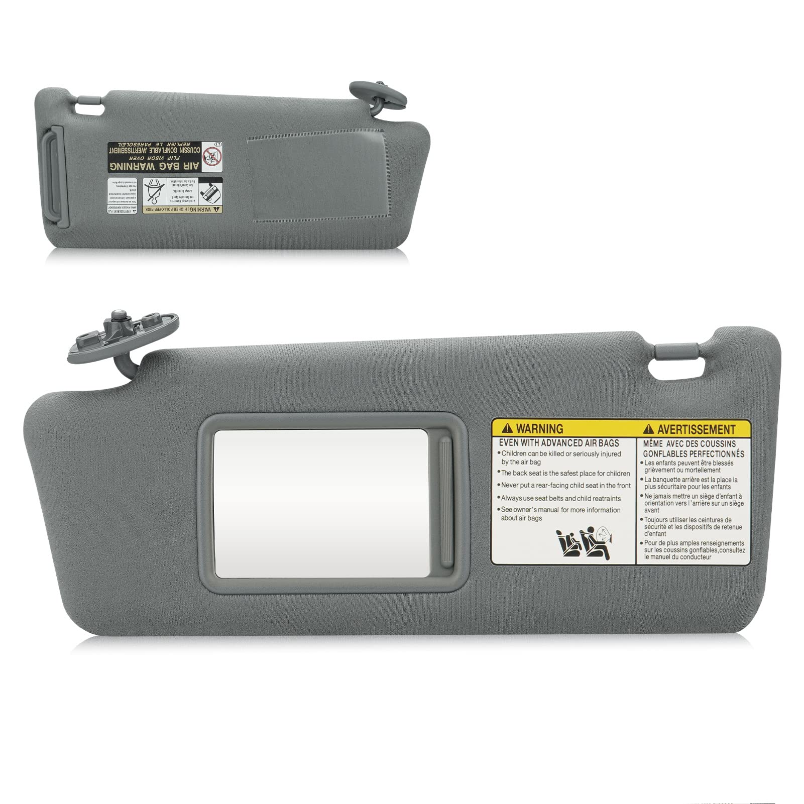 Sun Visor for 2005-2015 Toyota Tacoma Without Light, Left Driver Side Gray Sunvisor Replacement 74320-04181-E1