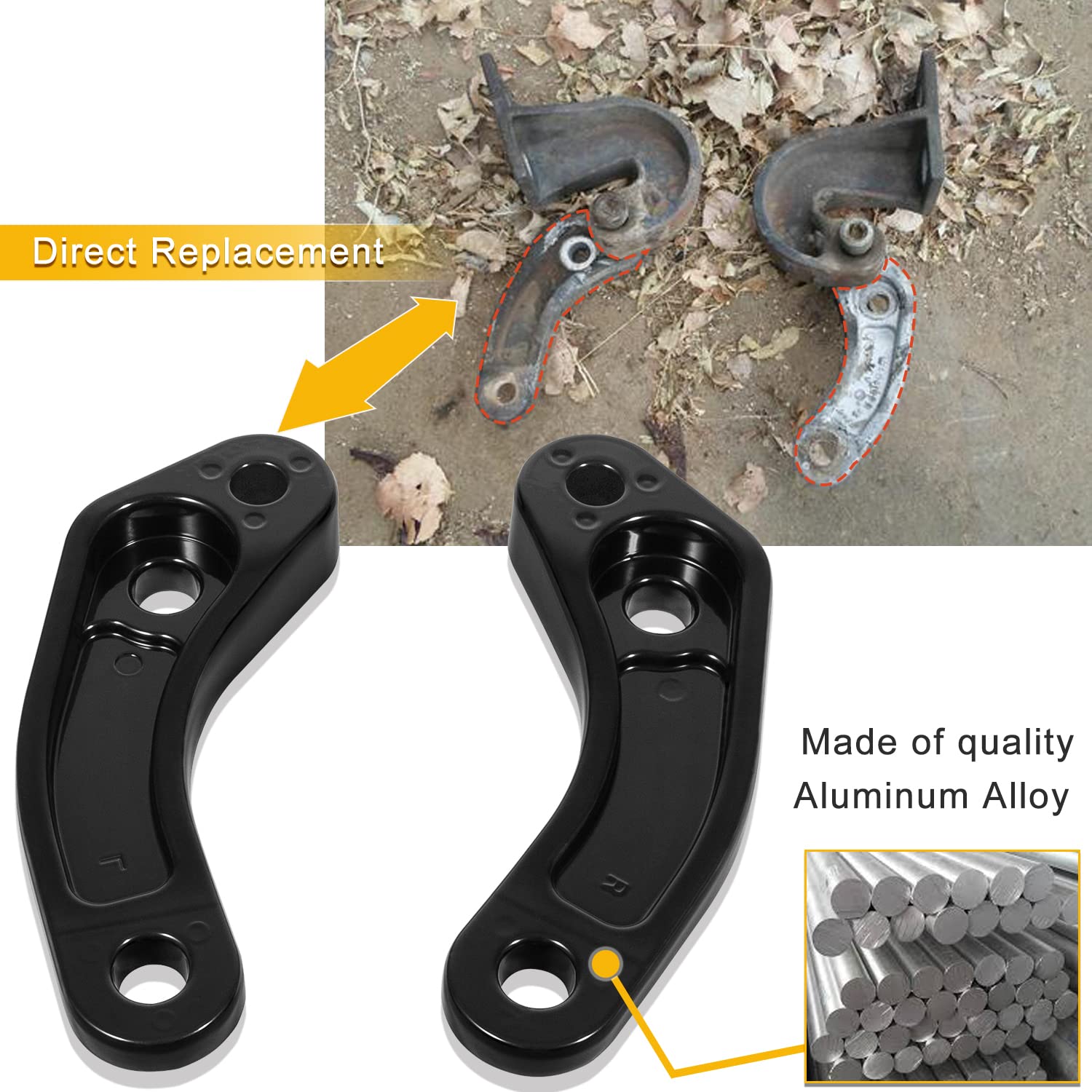 13-04626 Aluminum Alloy Hood Pivot Hinge Bushing Mount Bracket Kit For Peterbilt 379 378 ( Left+ Right)