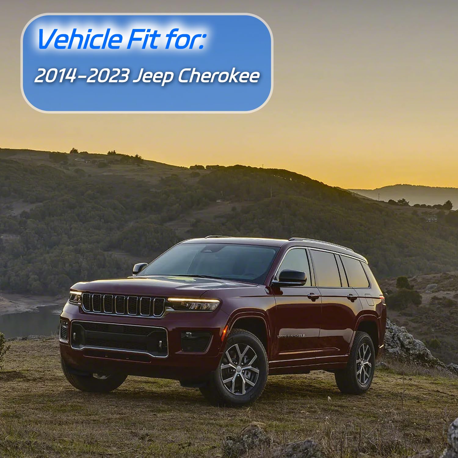 CHYKORLA Window Rain Guards Fit for 2014-2023 Jeep Cherokee, Outside Mount Vent Window Visors, Smoke Tinted Vent Shade Shield, 2