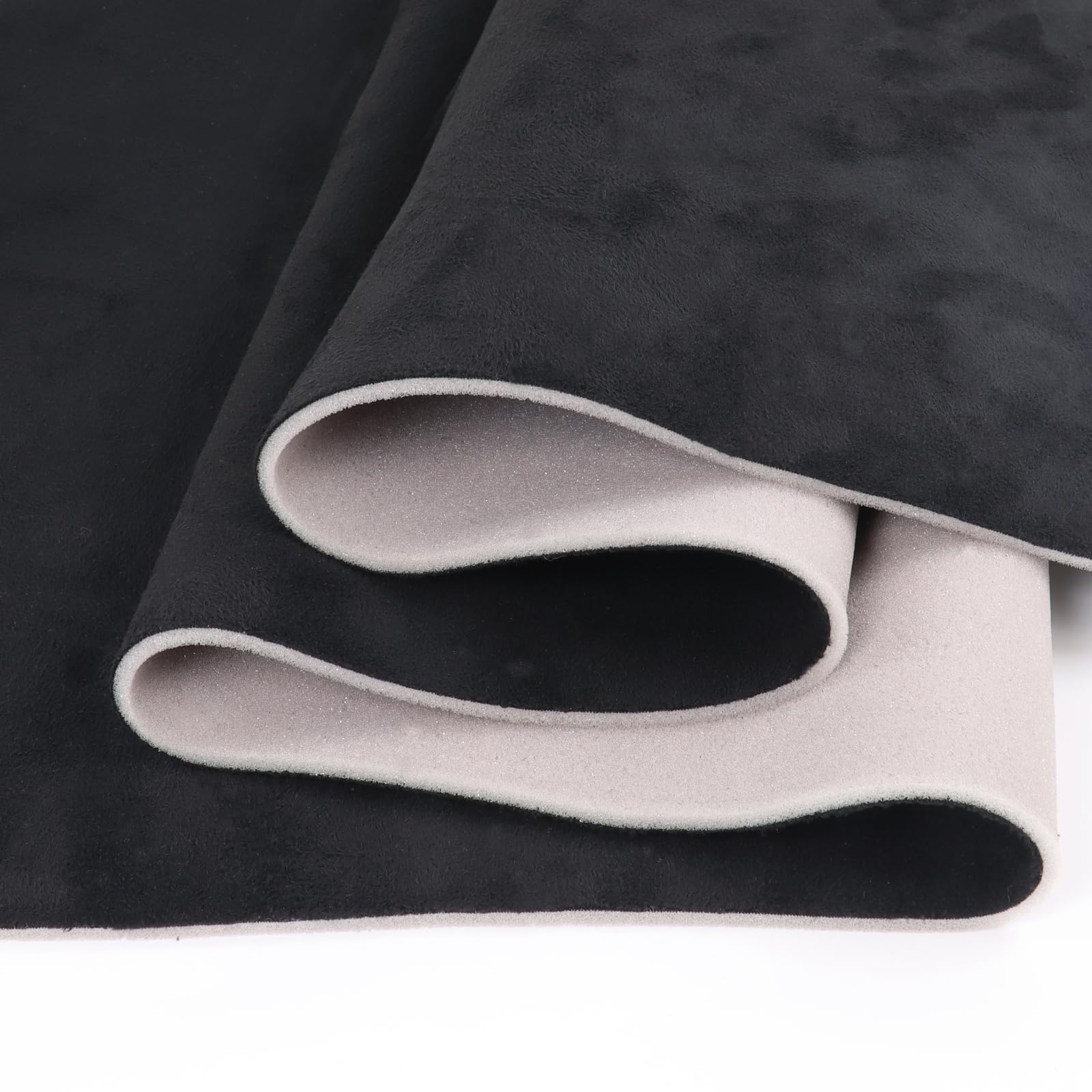 Car Elements Suede Headliner Fabric With Foam Backing 60'' W  120'' L Black Auto Suede Headliner Material Car Roof Upholstery Fa