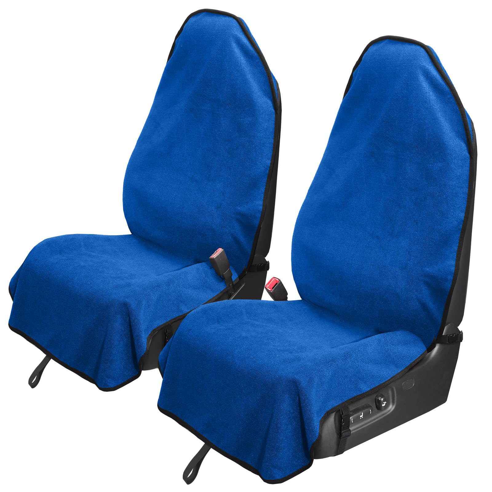 Leader Accessories 2Pcs Waterproof Towel Front Seat Covers Blue Non-Slip Bucket Seat Dog & Kid Auto Protector