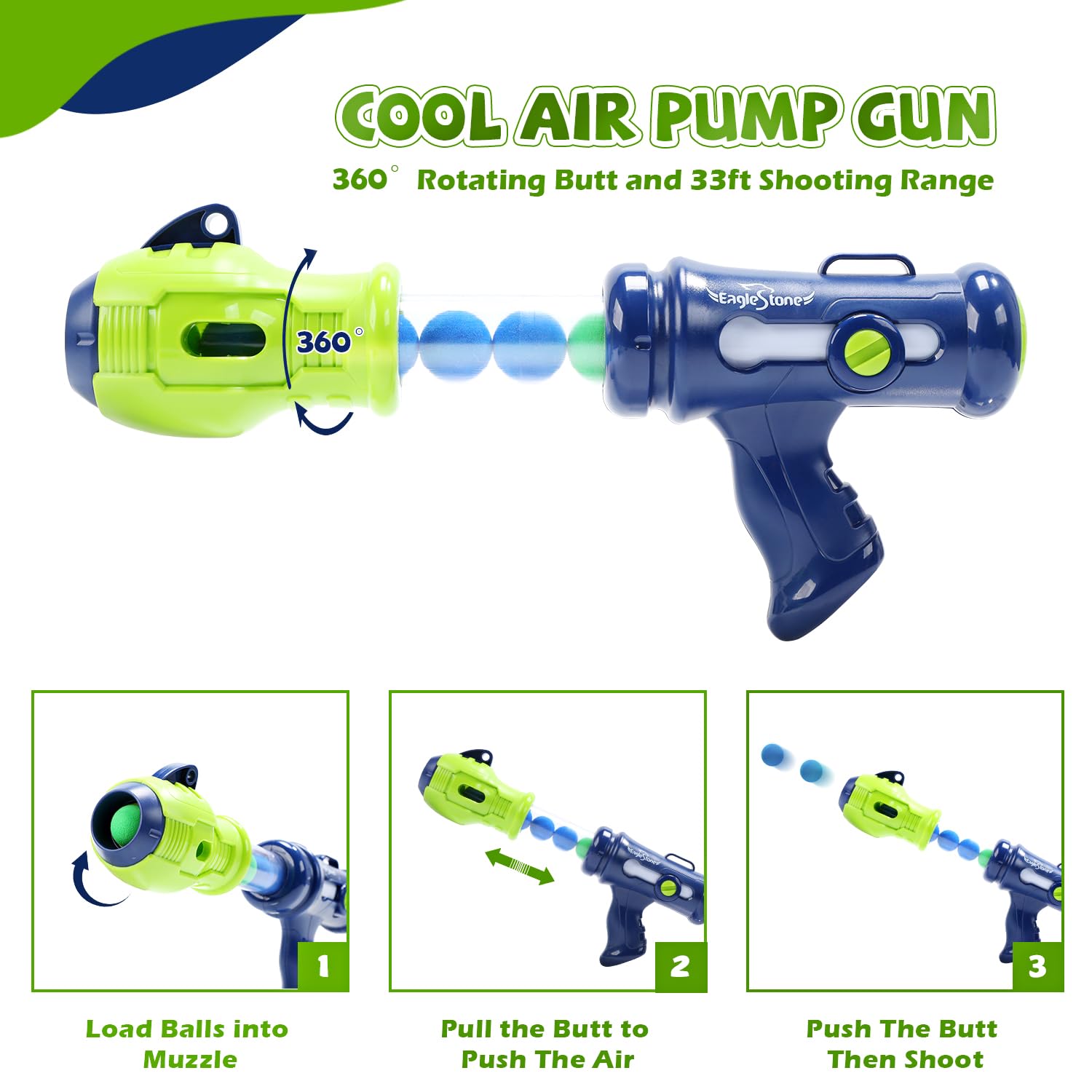 Eaglestone Movable Dinosaur Shooting Toys For Kids,Electronic Target Shooting Games With 2 Pump Gun,48 Balls Party Favor Toys Wi