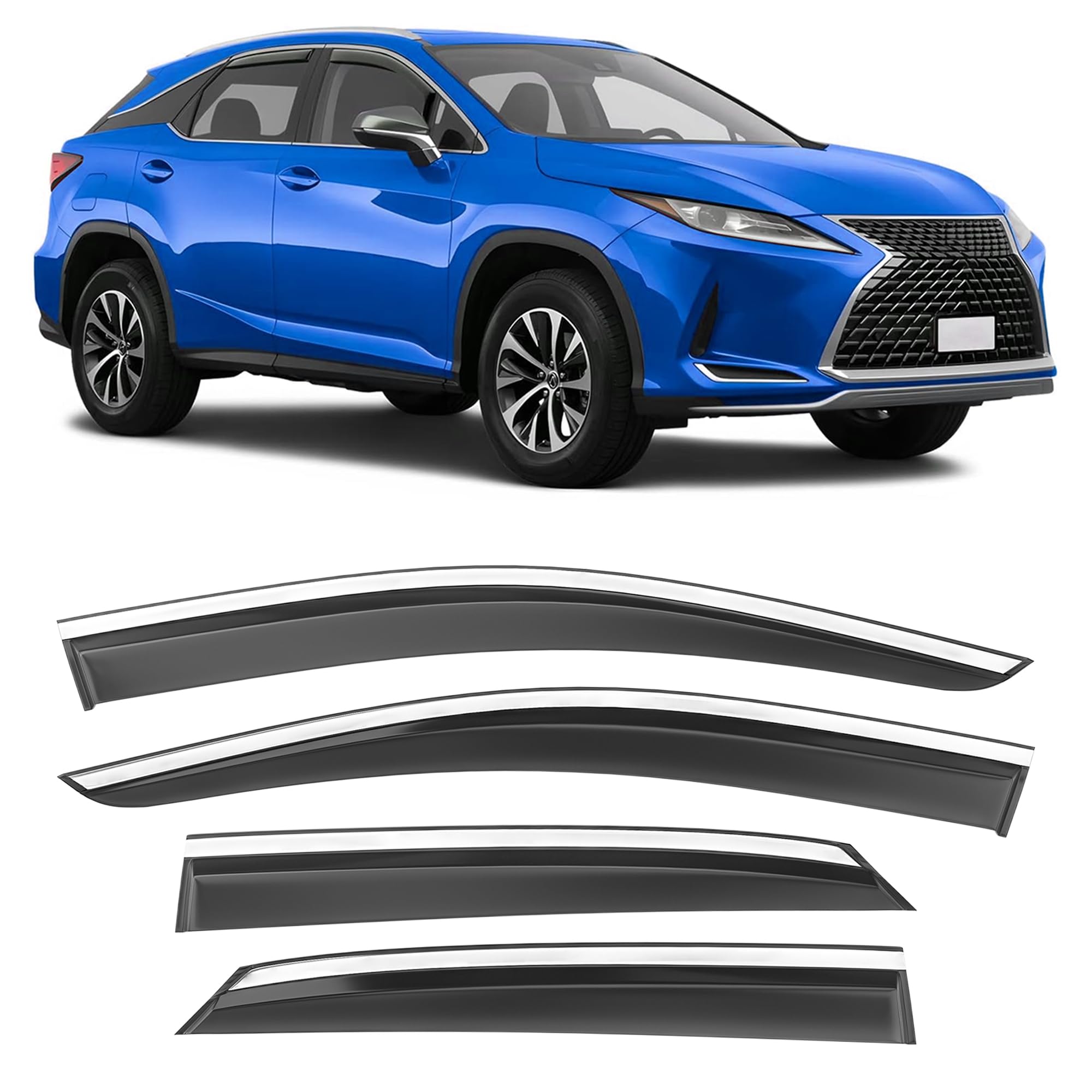 Hope You Ready Shatterproof Tape-On Window Deflectors For 2016-2022 Lexus Rx350 Rx350H Rx450H, Extra Durable Window Rain Guards,
