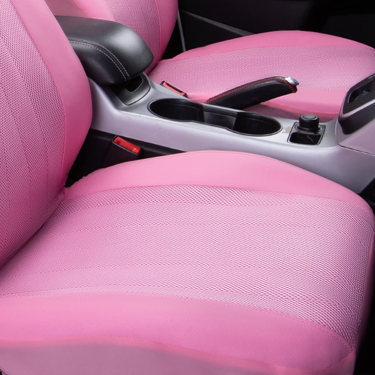 Flying Banner car seat Covers Set airmesh Breathable Fashion Easy Bench Split Protectors Sport Fashion (Pink & Pink, Full Set -