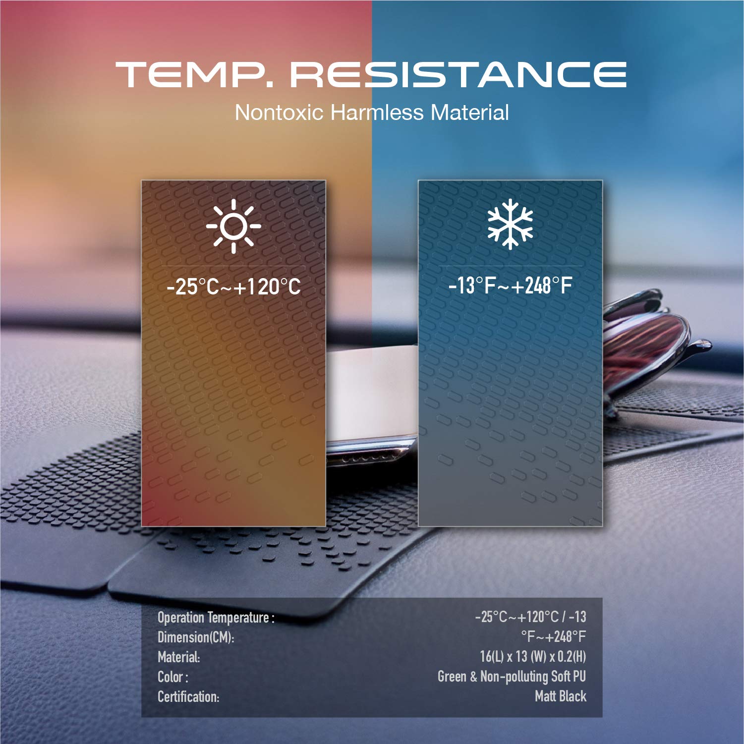 Jimisha Anti Slip Pad Sticky Gripping Pad Sticky Gel Pad Multifunctional Fixate Gel Pads Non-Slip Mounting Pad Cell Pad, 6.3 X 2.8 Inch (4 Pack)