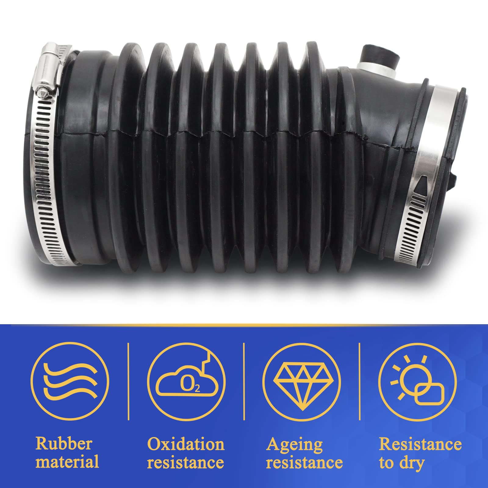 696-001 Air Cleaner Intake Hose Tube With Clamps For 2004-2006 Acura Tl V6 3.2L -2003-2007 Honda Accord V6 3.0L 17228-Rca-A00