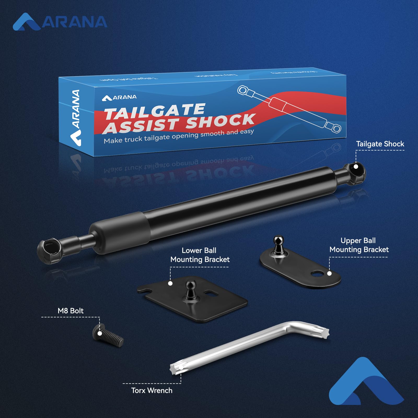 Arana Tailgate Assist For 2017-2024 F250 F350 Super Duty, Slow Drop Tailgate Shock Damper Strut Accessories For Ford F-250 F-350