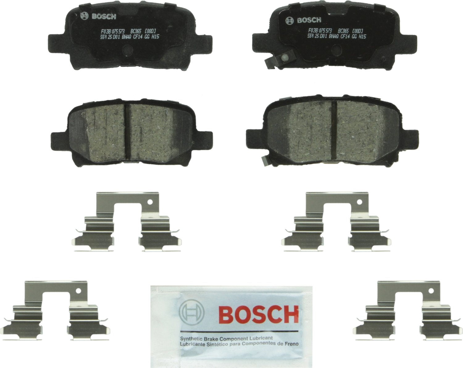 Bosch Bc865 Quietcast Premium Ceramic Disc Brake Pad Set - Compatible With Select Acura Mdx; Honda Odyssey, Pilot; Rear