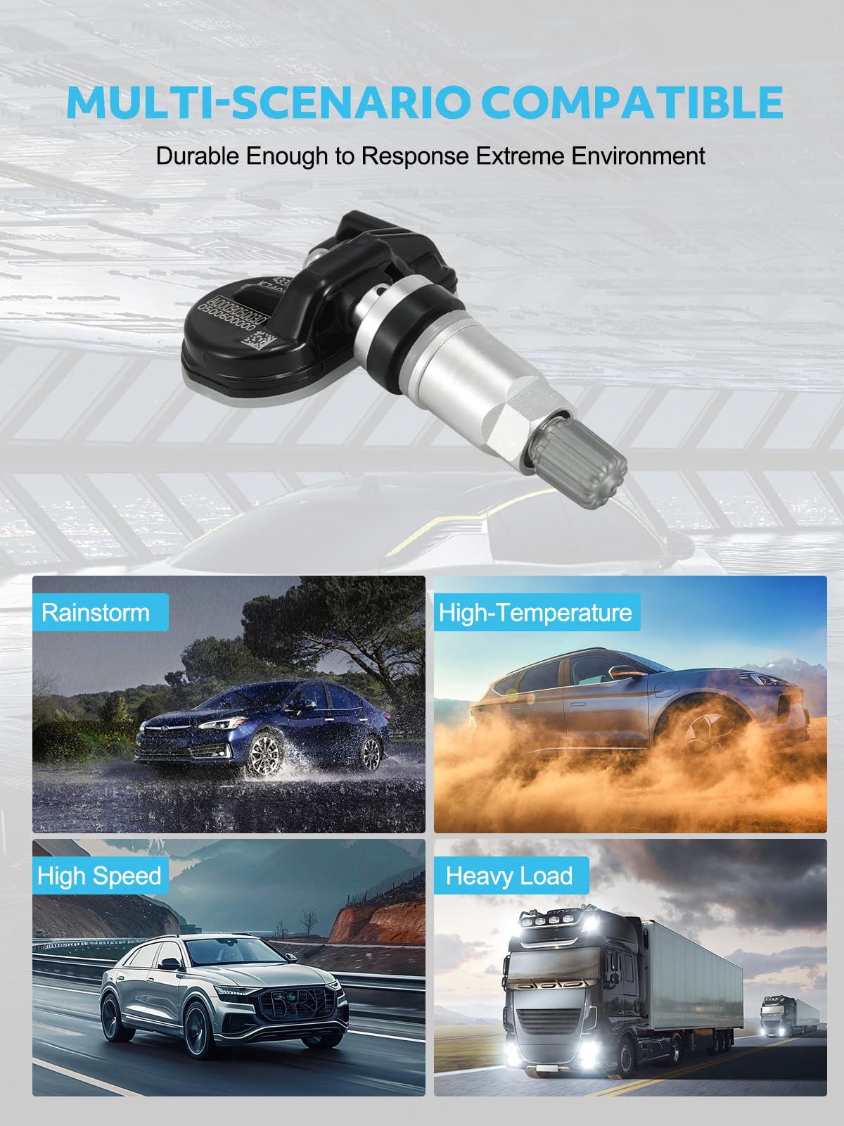 TAUTOY upgrade Set of 4 TPMS Tire Pressure Monitoring System Sensor 433MHz Compatible with 2007-2016 Mercedes-Benz A Class B Cla