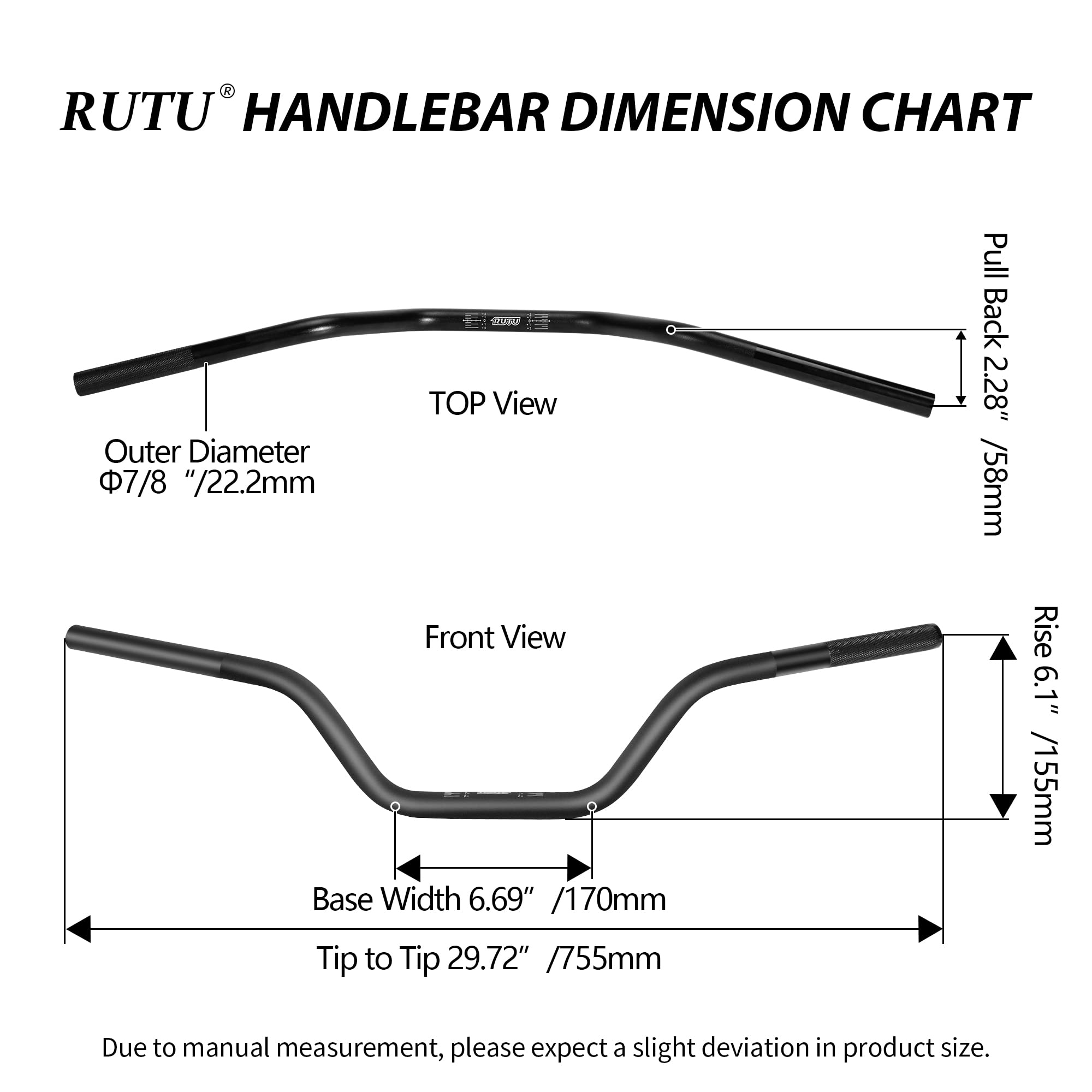 Rutu Universal 7/8'' 22Mm Dirt Bike Handlebars With Chest Protector Pad For Crf Yzf Kxf Klx Rmz Drz Pit Bike Motocross Atv Quad
