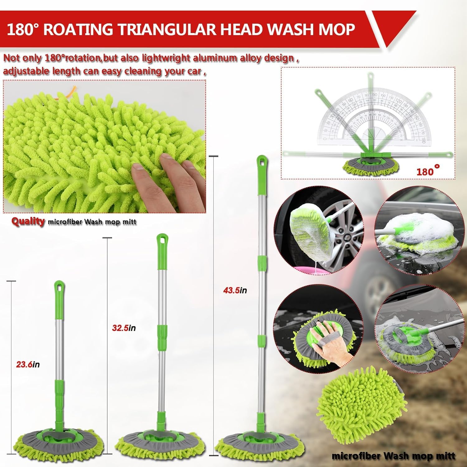 Gaslike 63Pcs Car Wash Cleaning Kit,Car Wash Brush With Long Handle,Car Detailing Kit With Foam Gun,Car Cleaning Supplies,Handhe