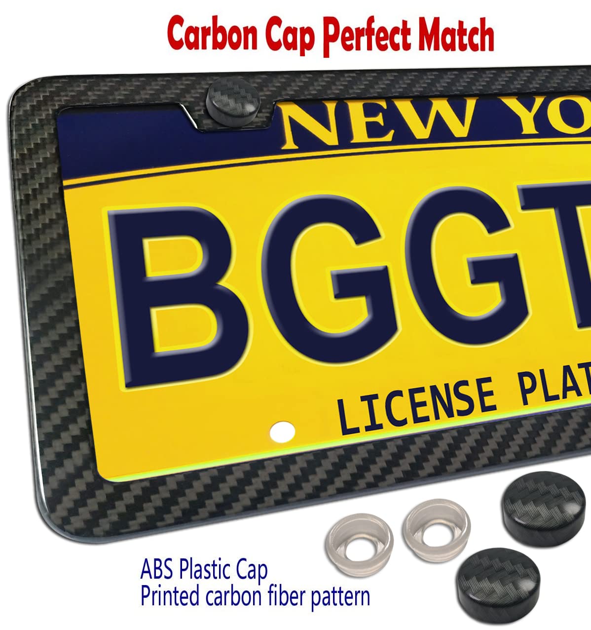 Bggtmo License Plate Frame Carbon Fiber - Stainless Steel License Plate Frames Handmade Covering 100% Real Carbon Fiber | Stainl