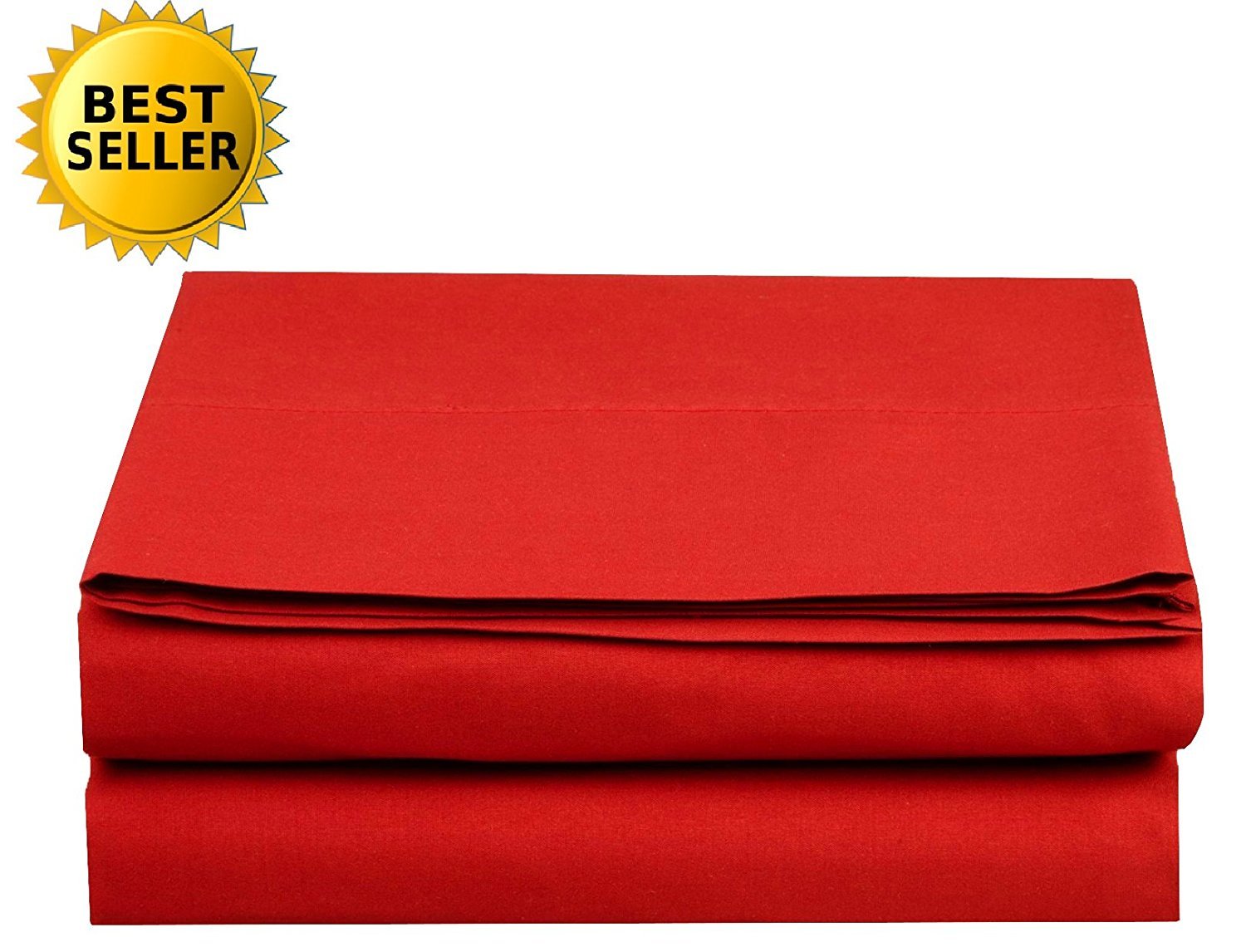 Luxury Flat Sheet On Amazon Elegant Comfort Wrinkle-Free 1500 Premier Hotel Quality 1-Piece Flat Sheet, King Size, Red