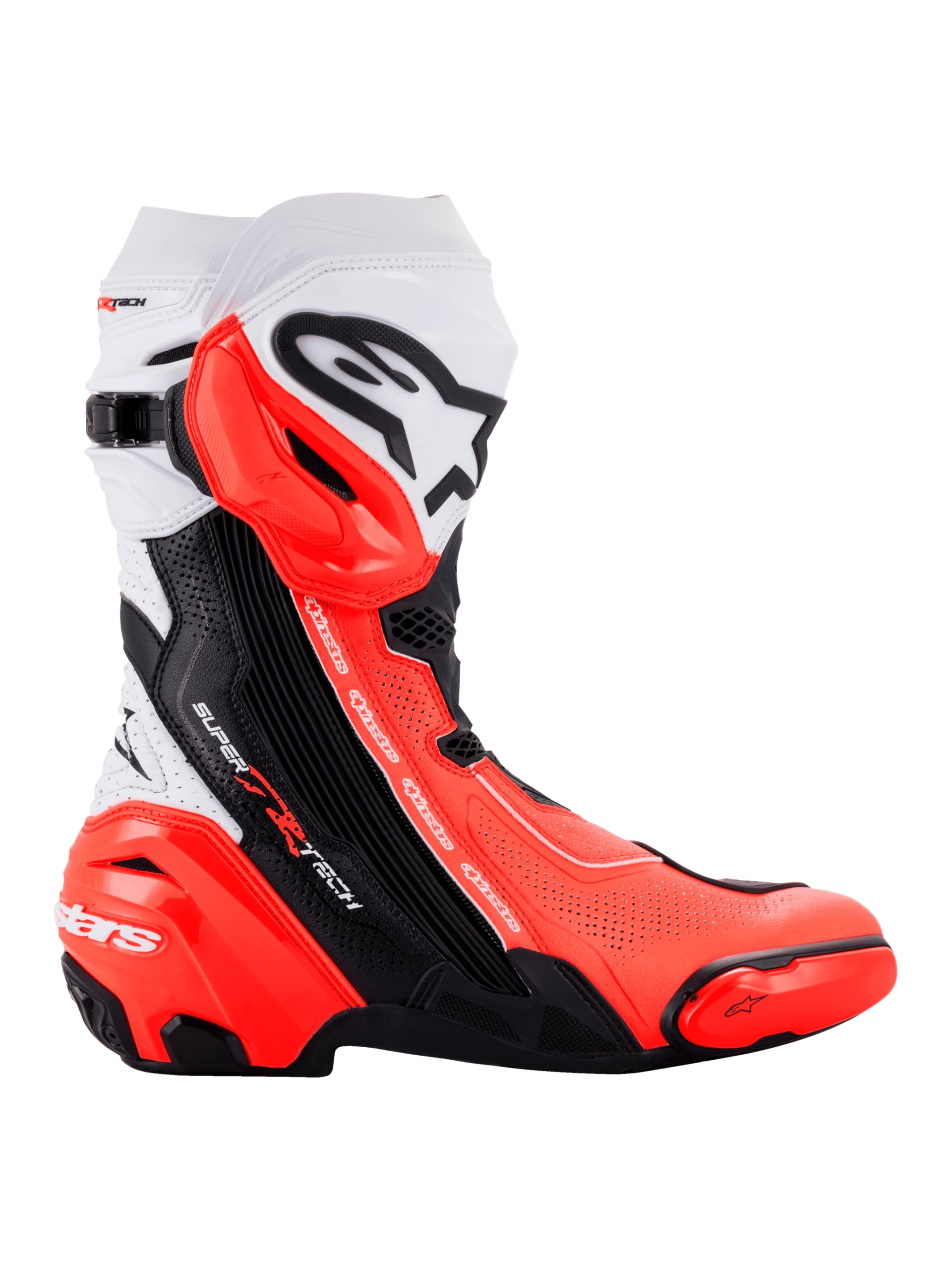 Alpinestars Supertech R Vented Boots-Black/White/Red Fluo-42