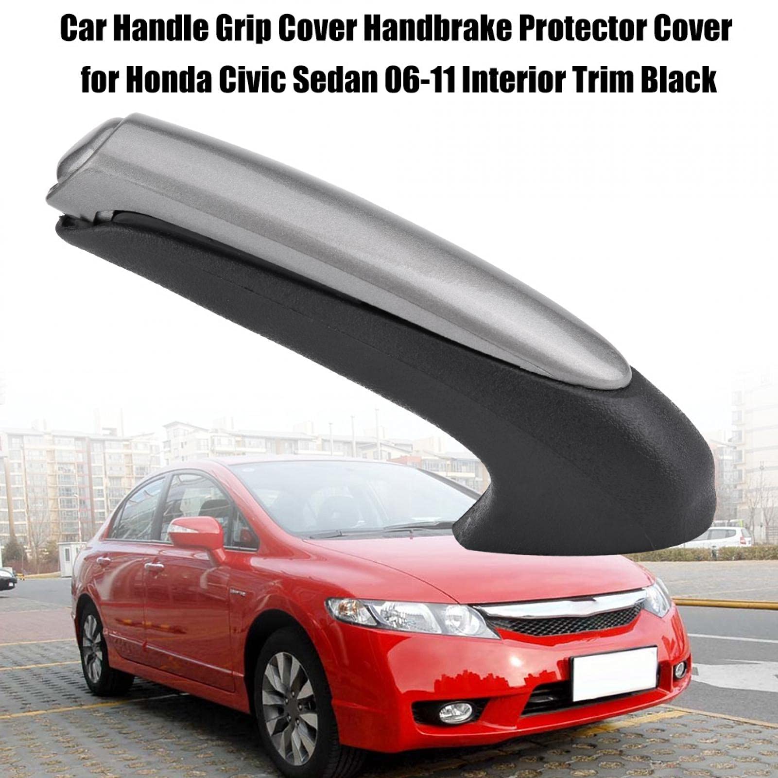 For Civic Parking Brake Cover, For Honda Civic 2008 Handbrake Cover-Car Handle Grip Cover Handbrake Protector Cover For Honda Civic Sedan 06-11 Interior Trim Black
